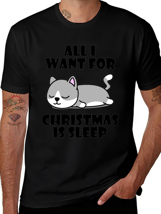 All I Want for Christmas is Sleep Cat T-Shirt