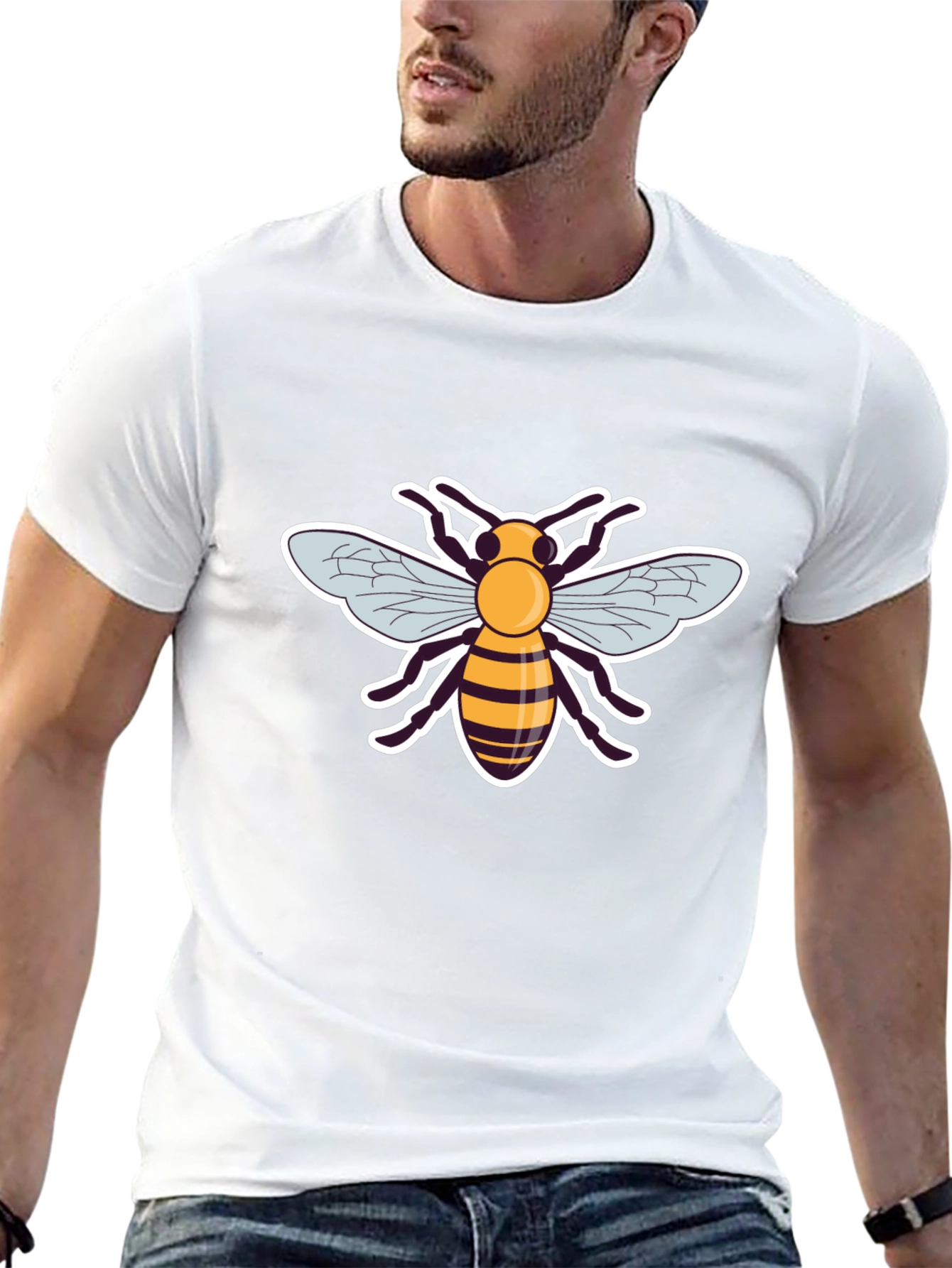 Bee Graphic Black T-Shirt for Men