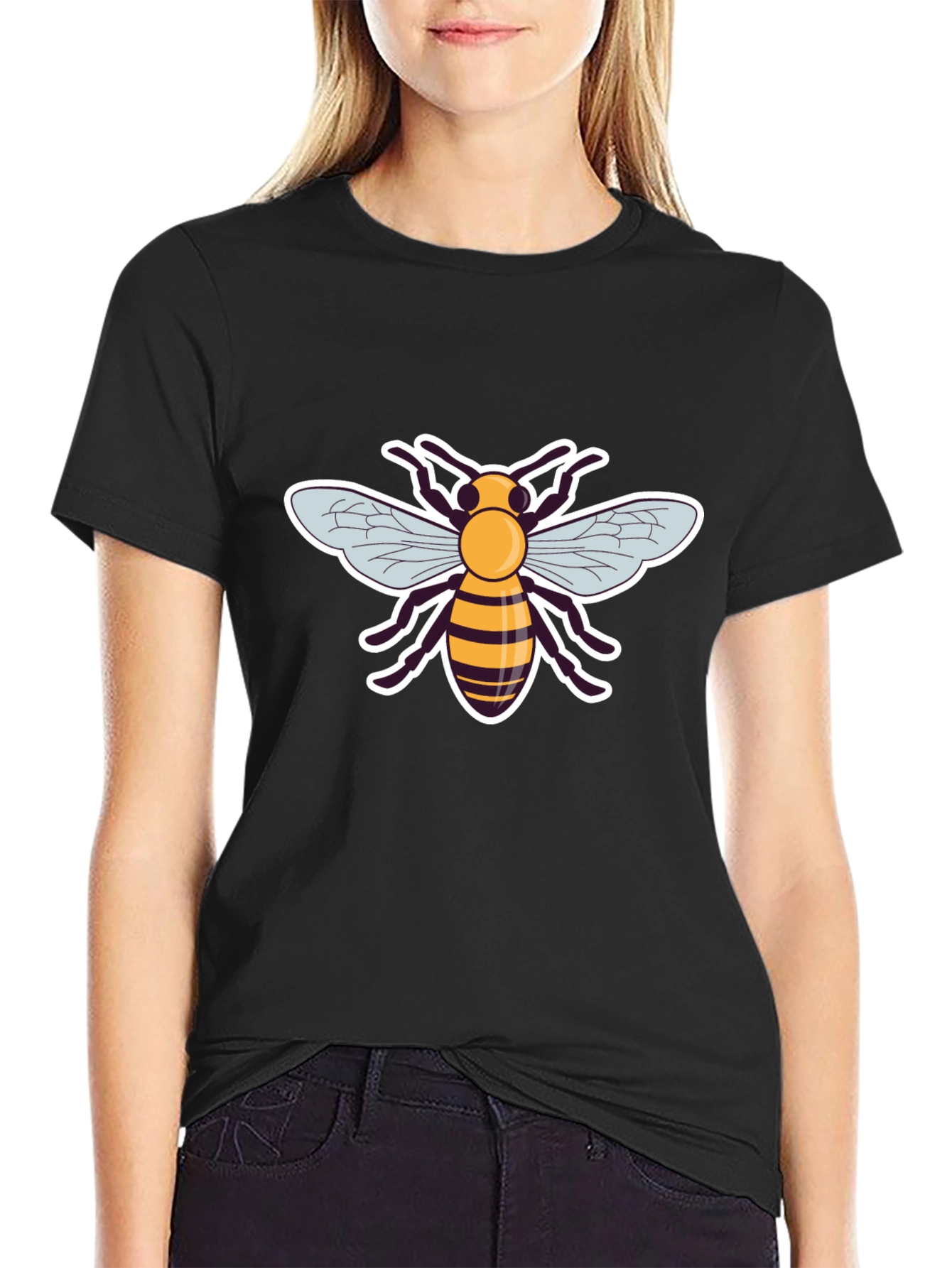Bee Graphic Black T-Shirt for Men