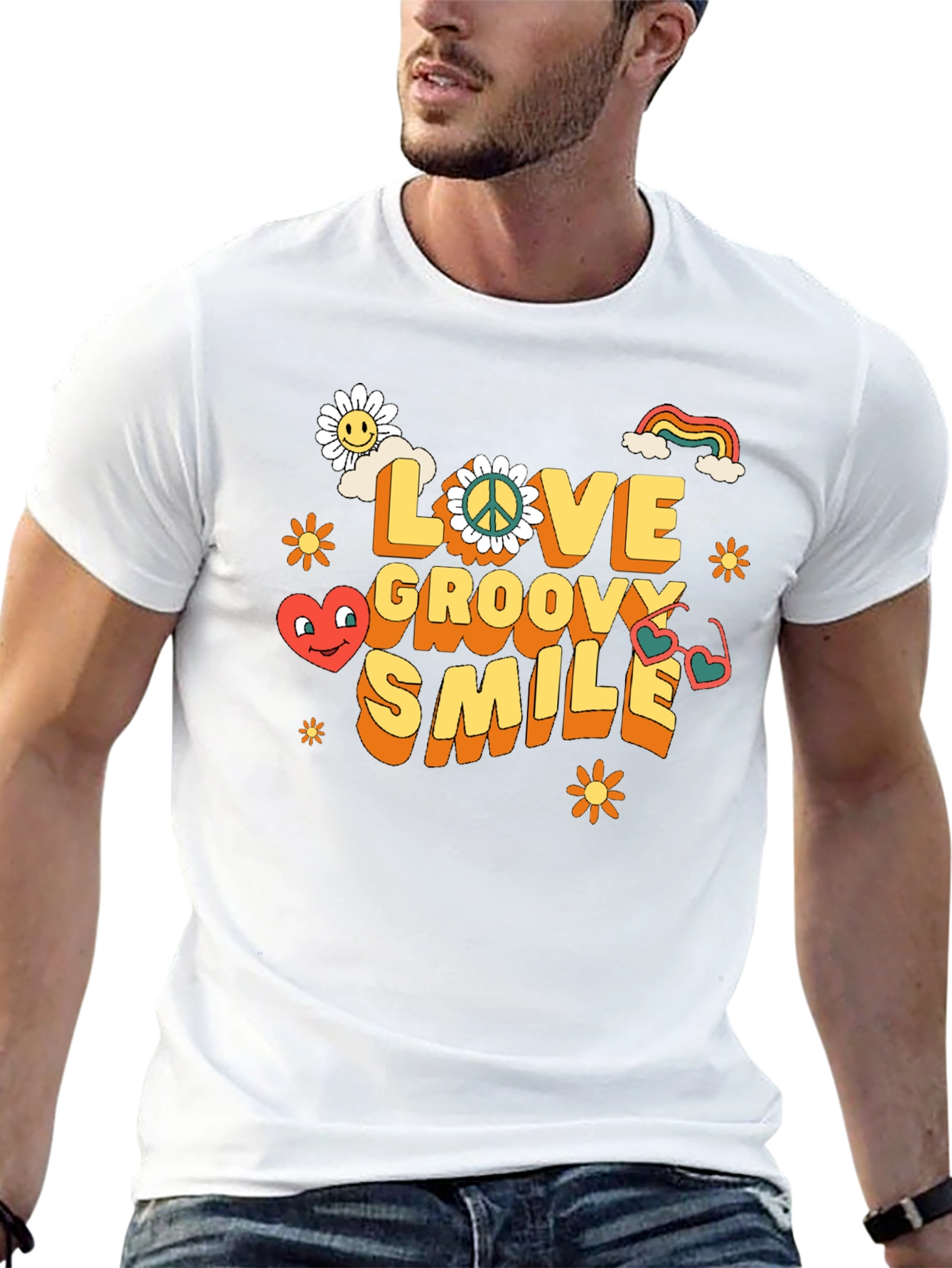 Groovy Love Smile Black T-Shirt