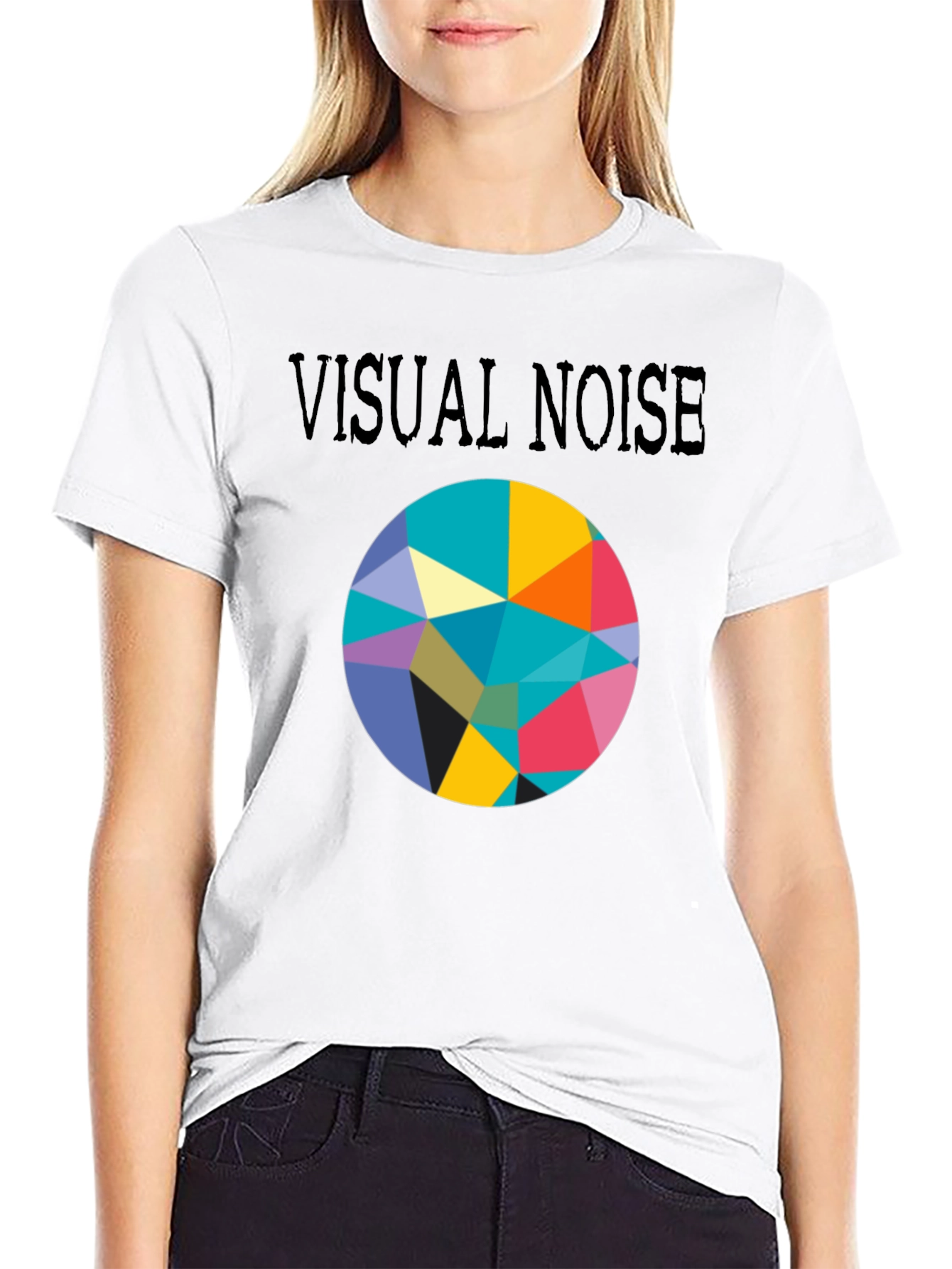 Visual Noise Graphic Print Crew Neck Tee