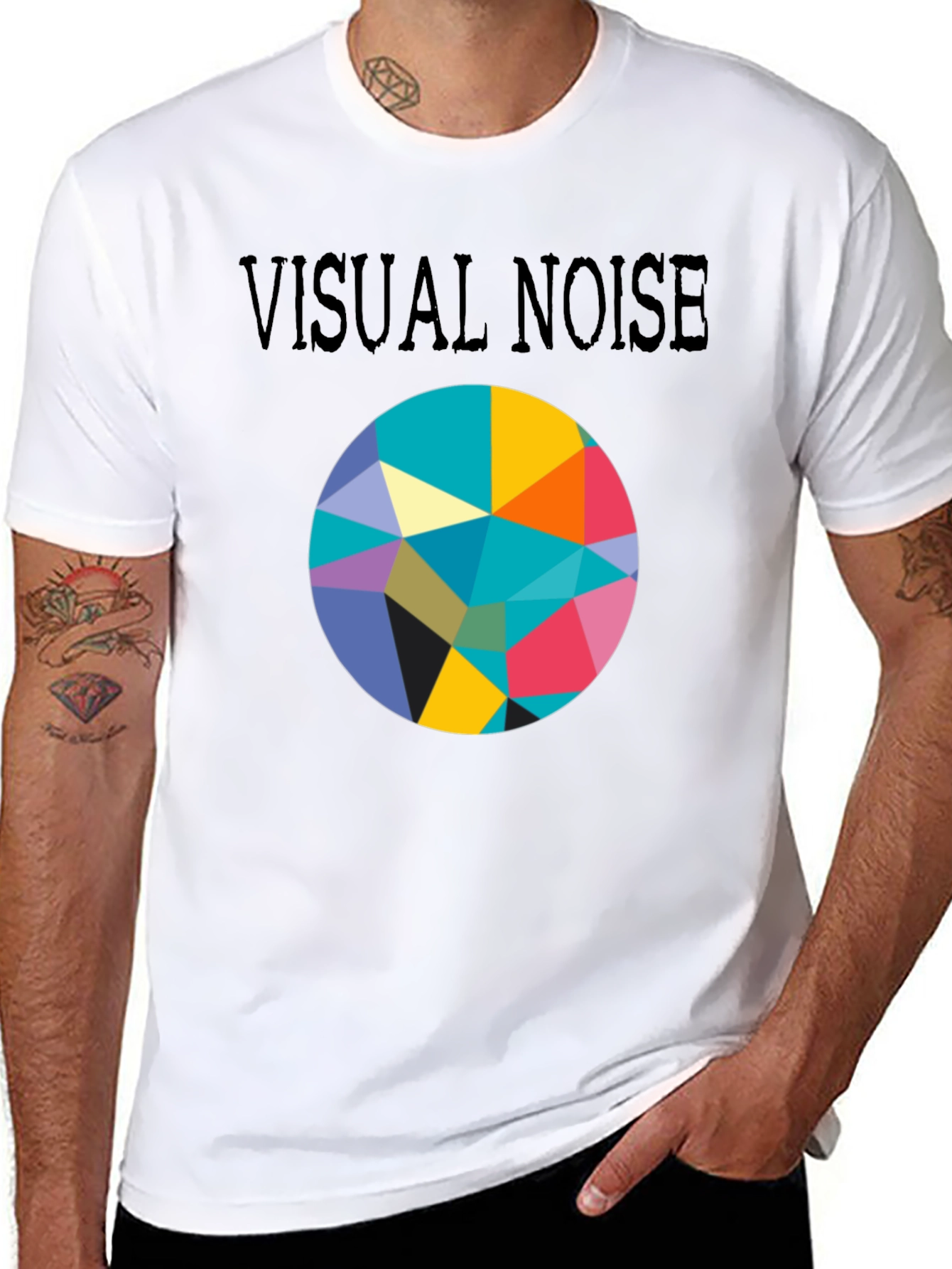 Visual Noise Graphic Print Crew Neck Tee