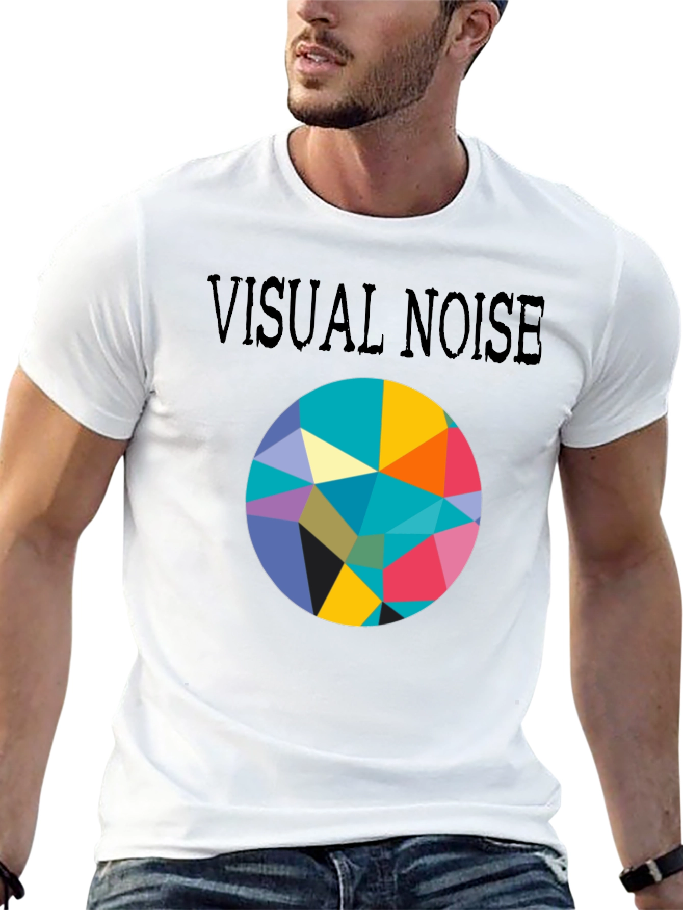 Visual Noise Graphic Print Crew Neck Tee