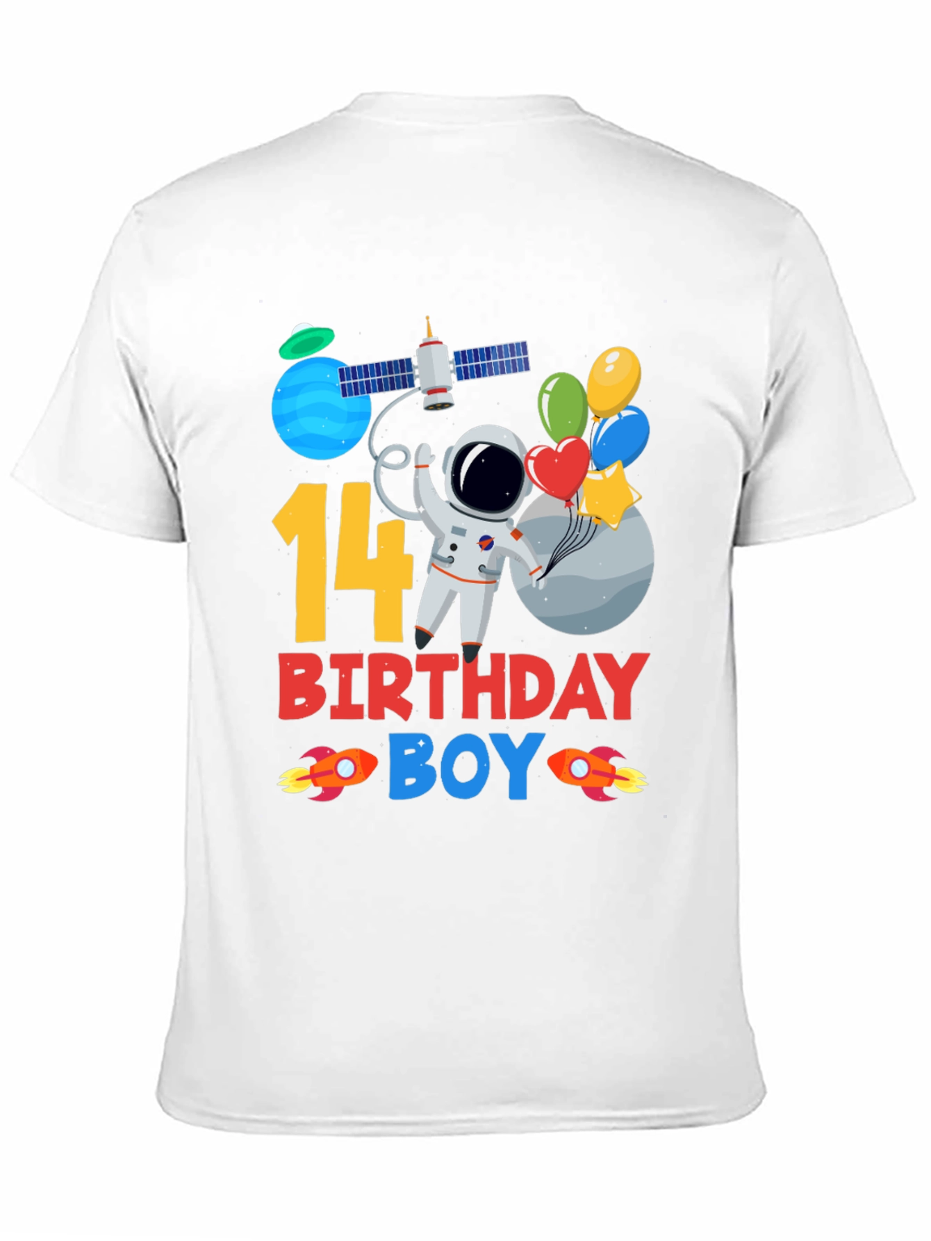14th Birthday Boy Space T-Shirt