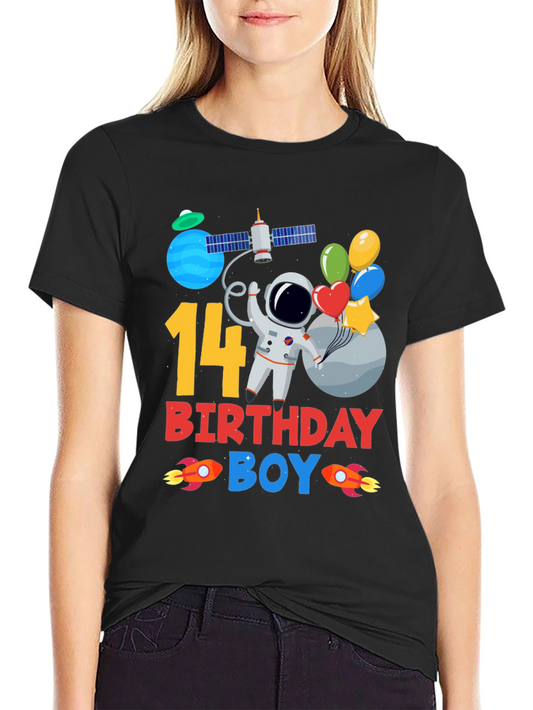 14th Birthday Boy Space T-Shirt
