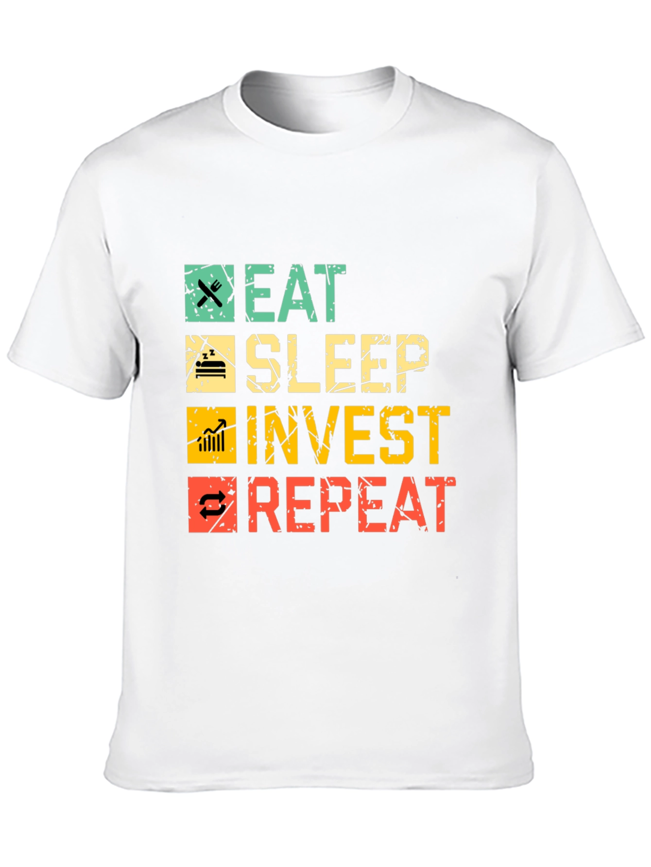Eat Sleep Invest Repeat Black Graphic Tee