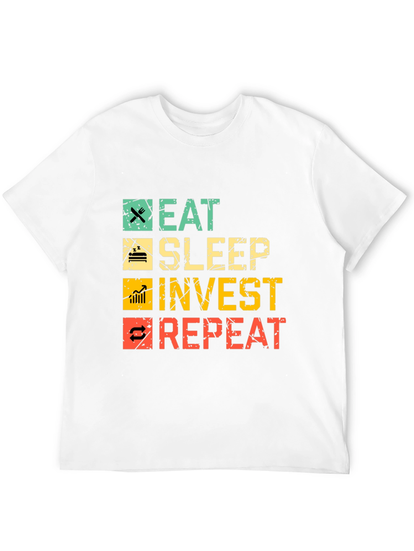 Eat Sleep Invest Repeat Black Graphic Tee
