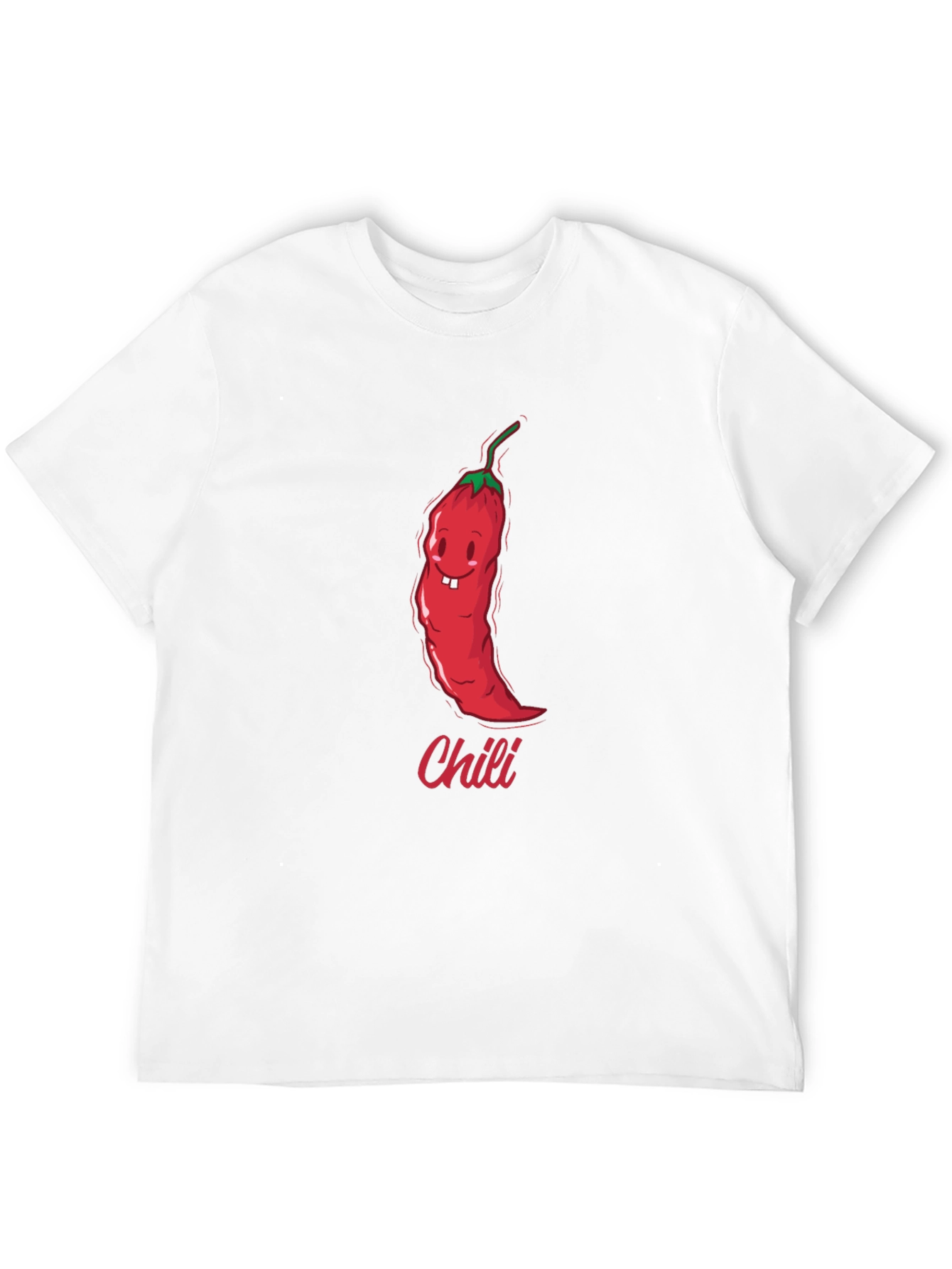 Funny Chili Pepper Cartoon Graphic Black T-Shirt