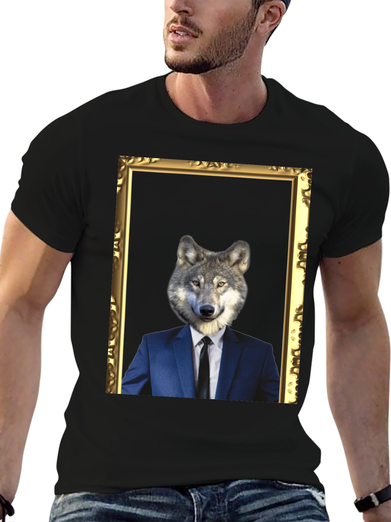 Wolf in Suit T-Shirt - Unique Graphic Tee