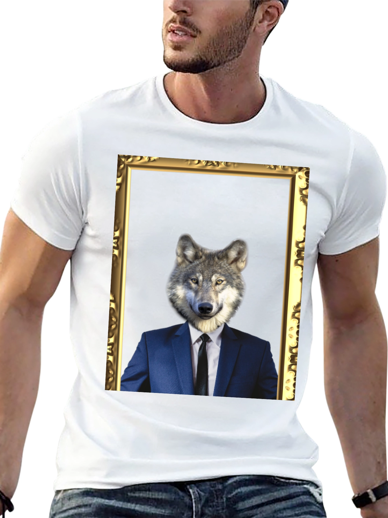 Wolf in Suit T-Shirt - Unique Graphic Tee