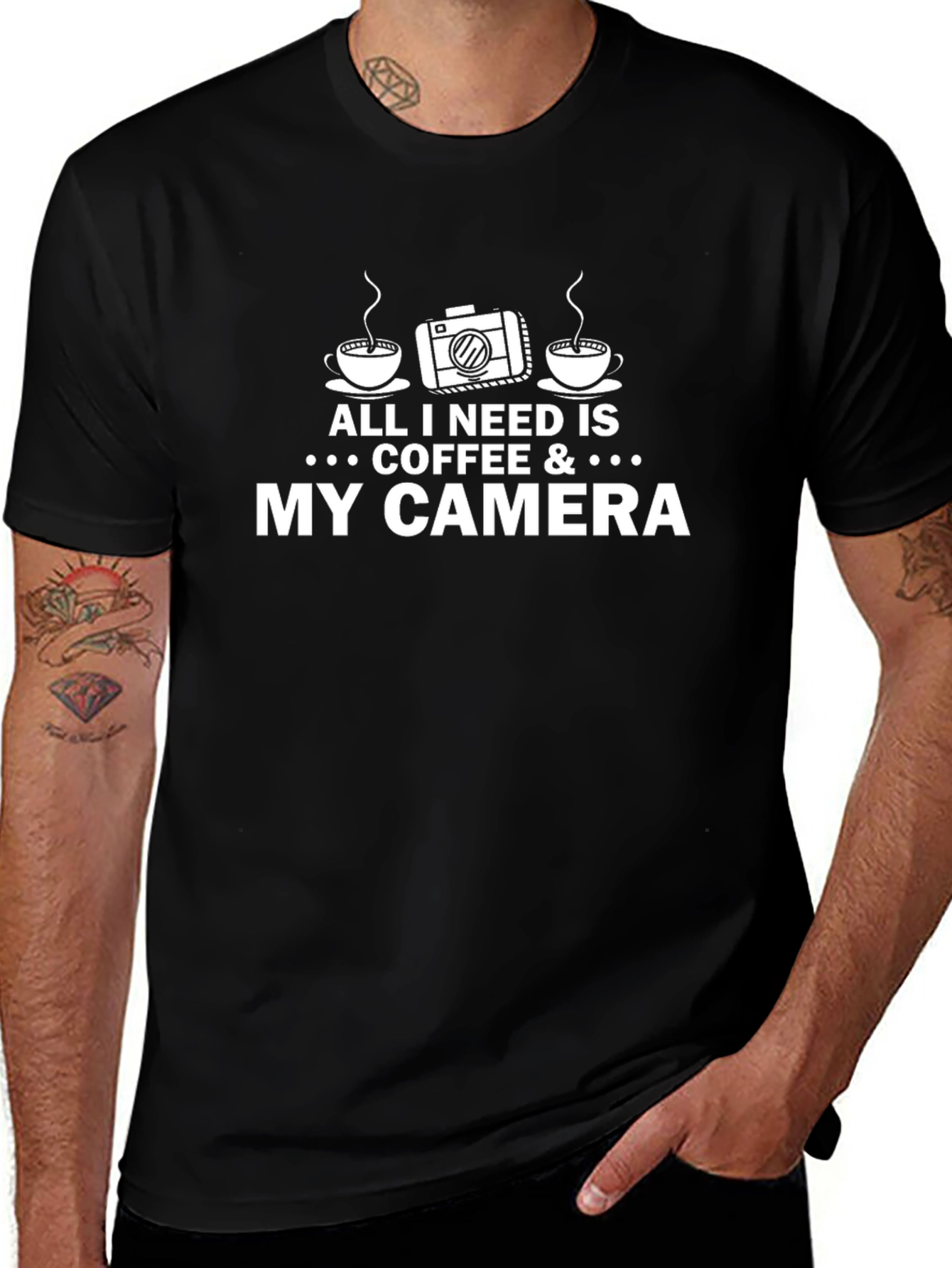 Coffee & Camera T-Shirt - Photographer Gift