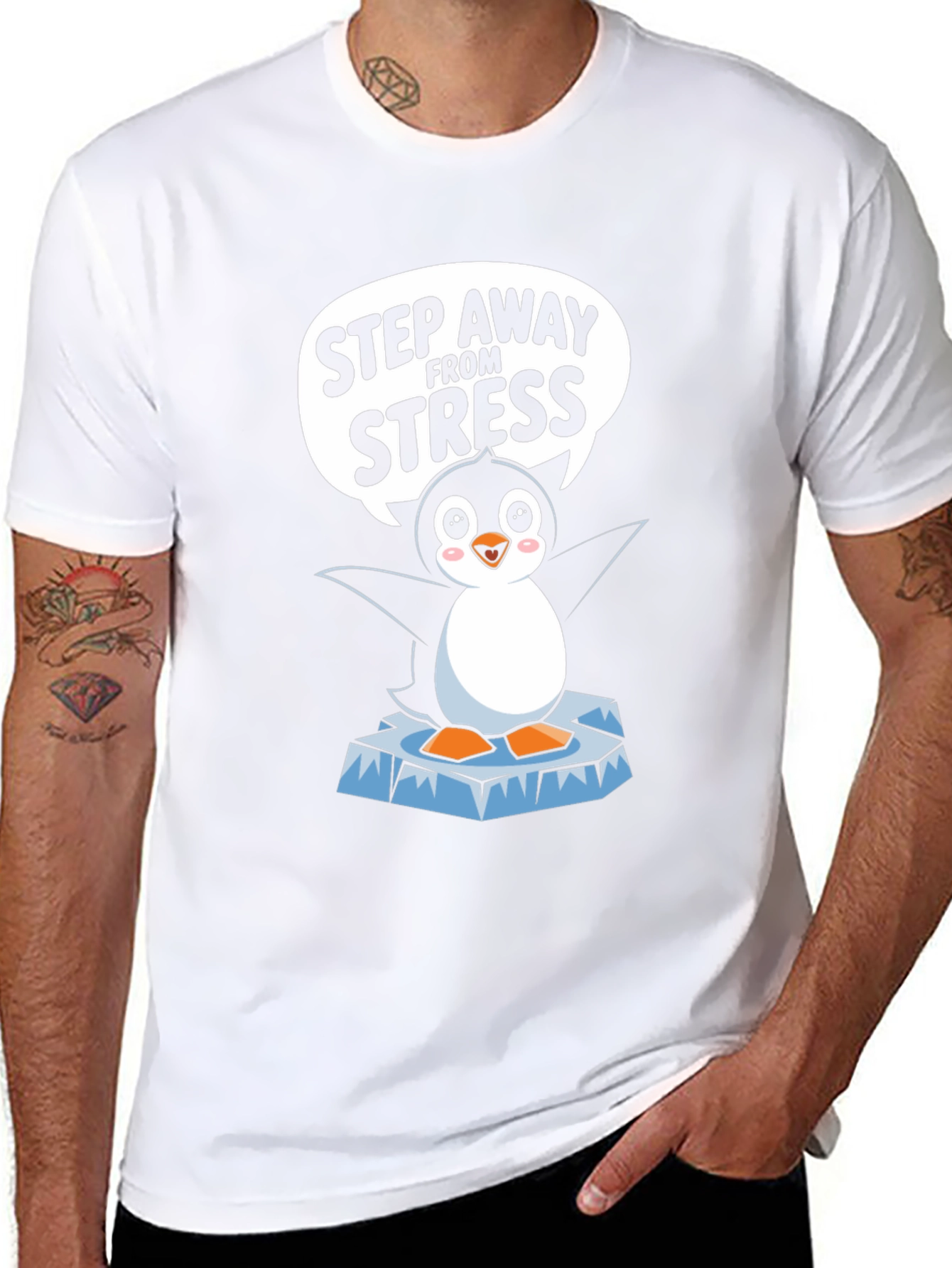 Step Away From Stress Penguin T-Shirt