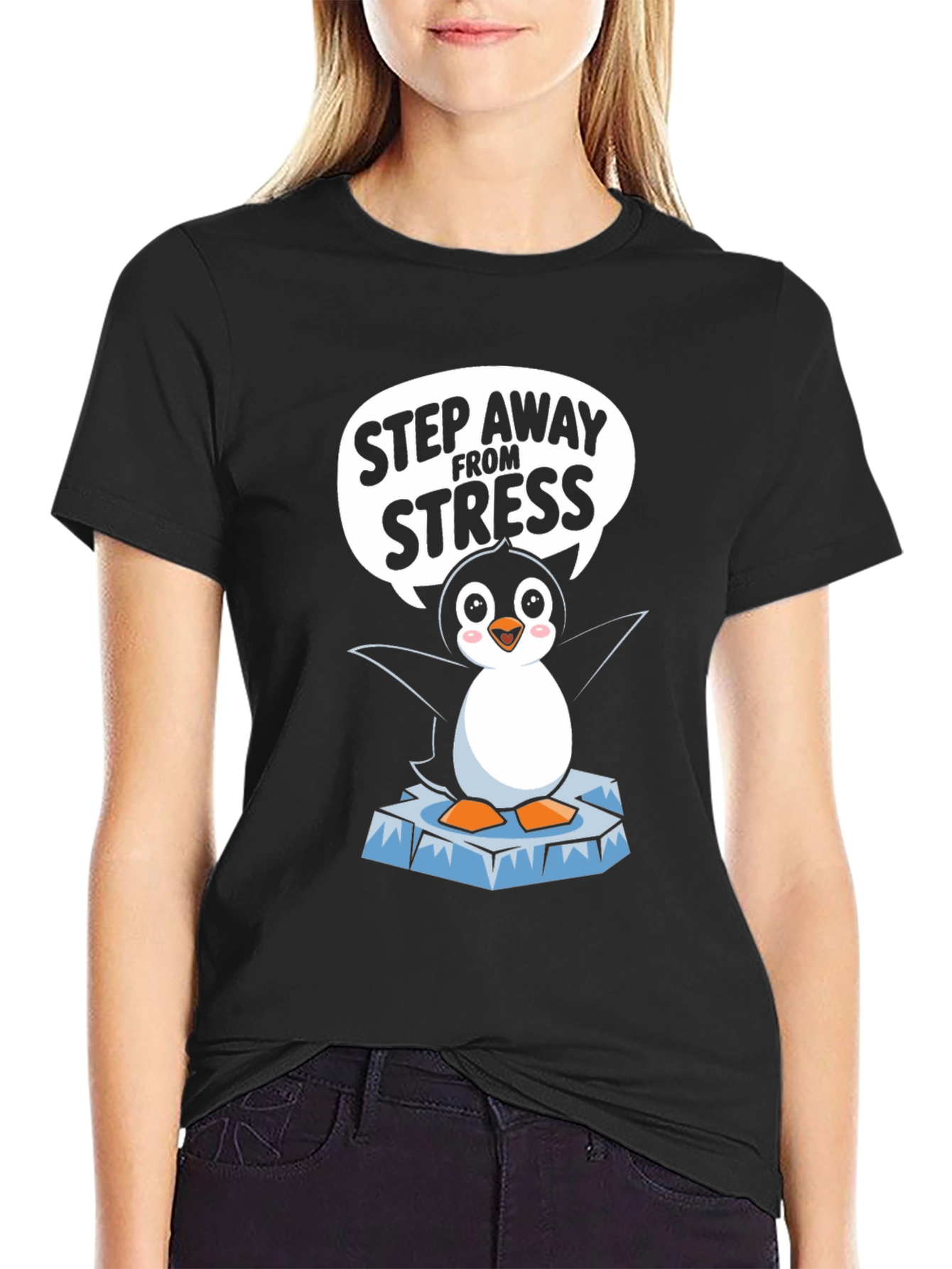 Step Away From Stress Penguin T-Shirt