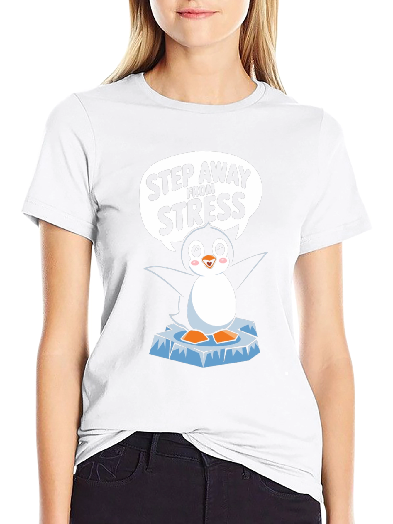 Step Away From Stress Penguin T-Shirt