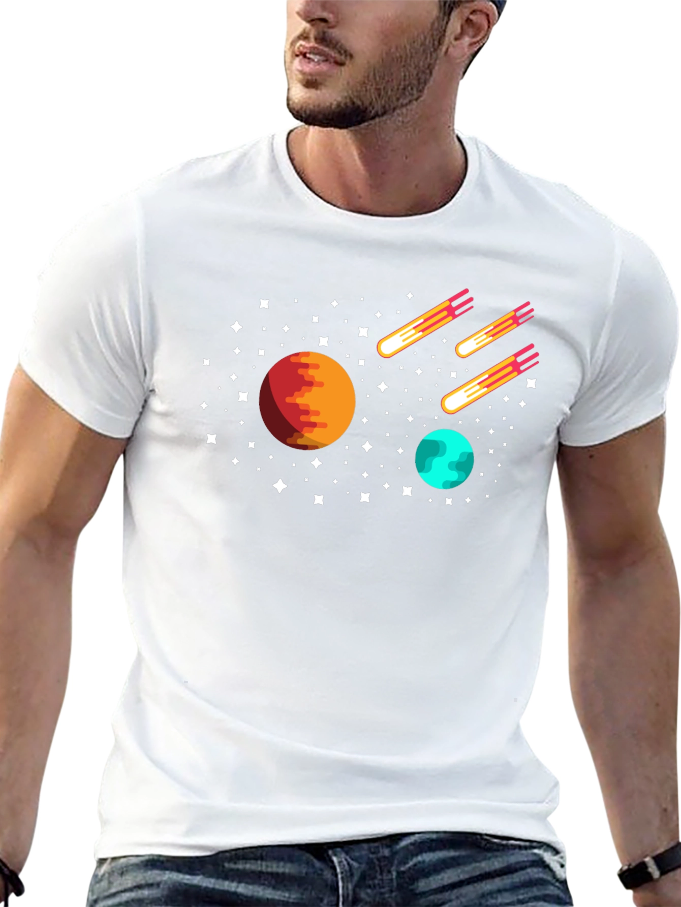 Space Planets & Comets Graphic Tee