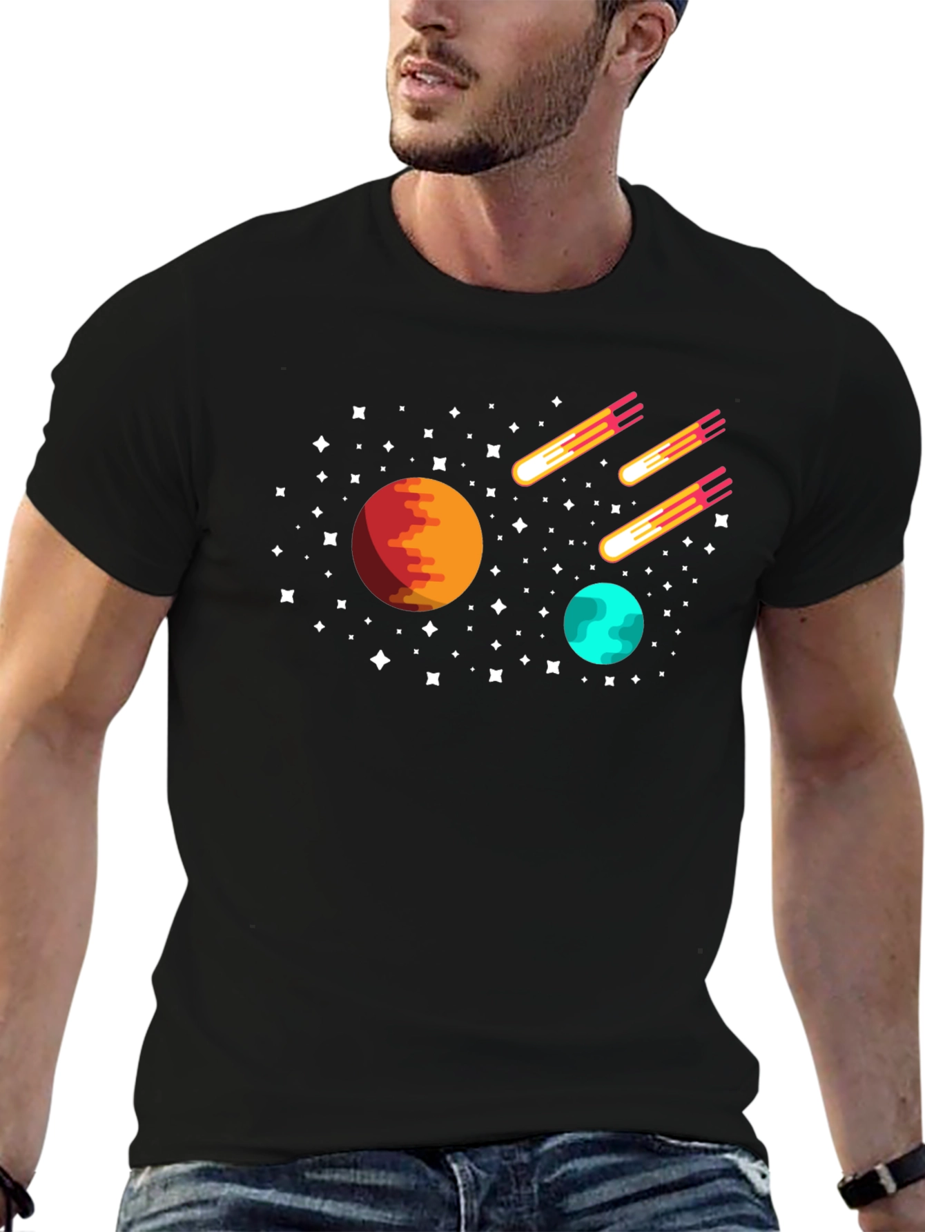 Space Planets & Comets Graphic Tee
