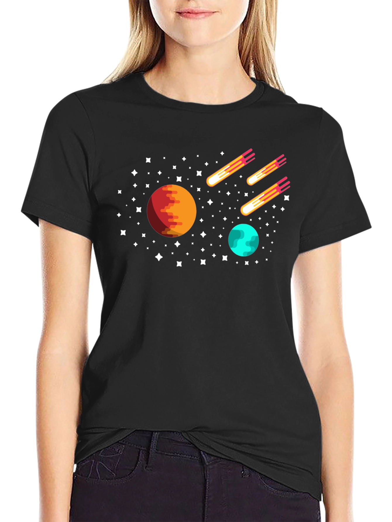 Space Planets & Comets Graphic Tee