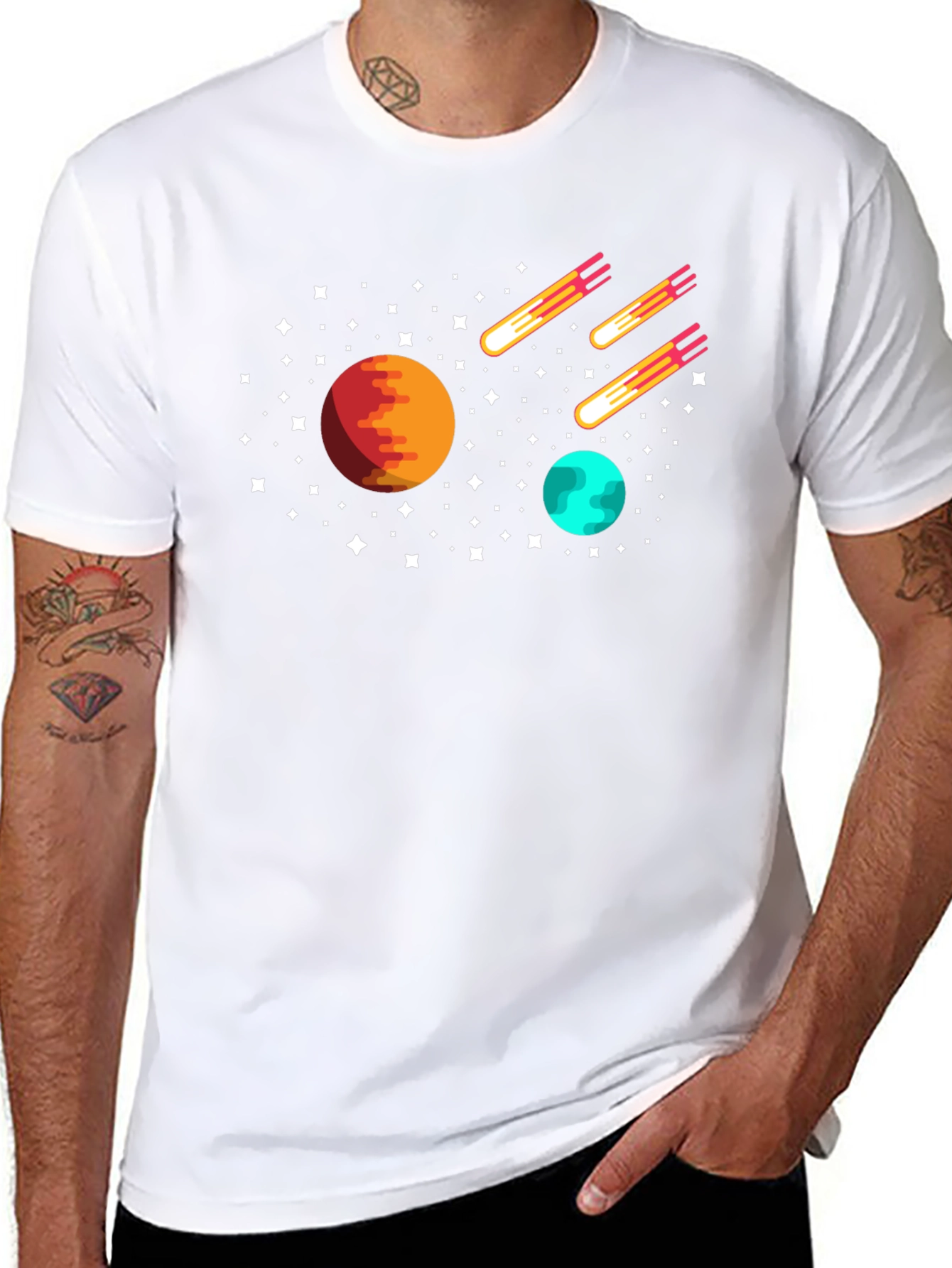 Space Planets & Comets Graphic Tee