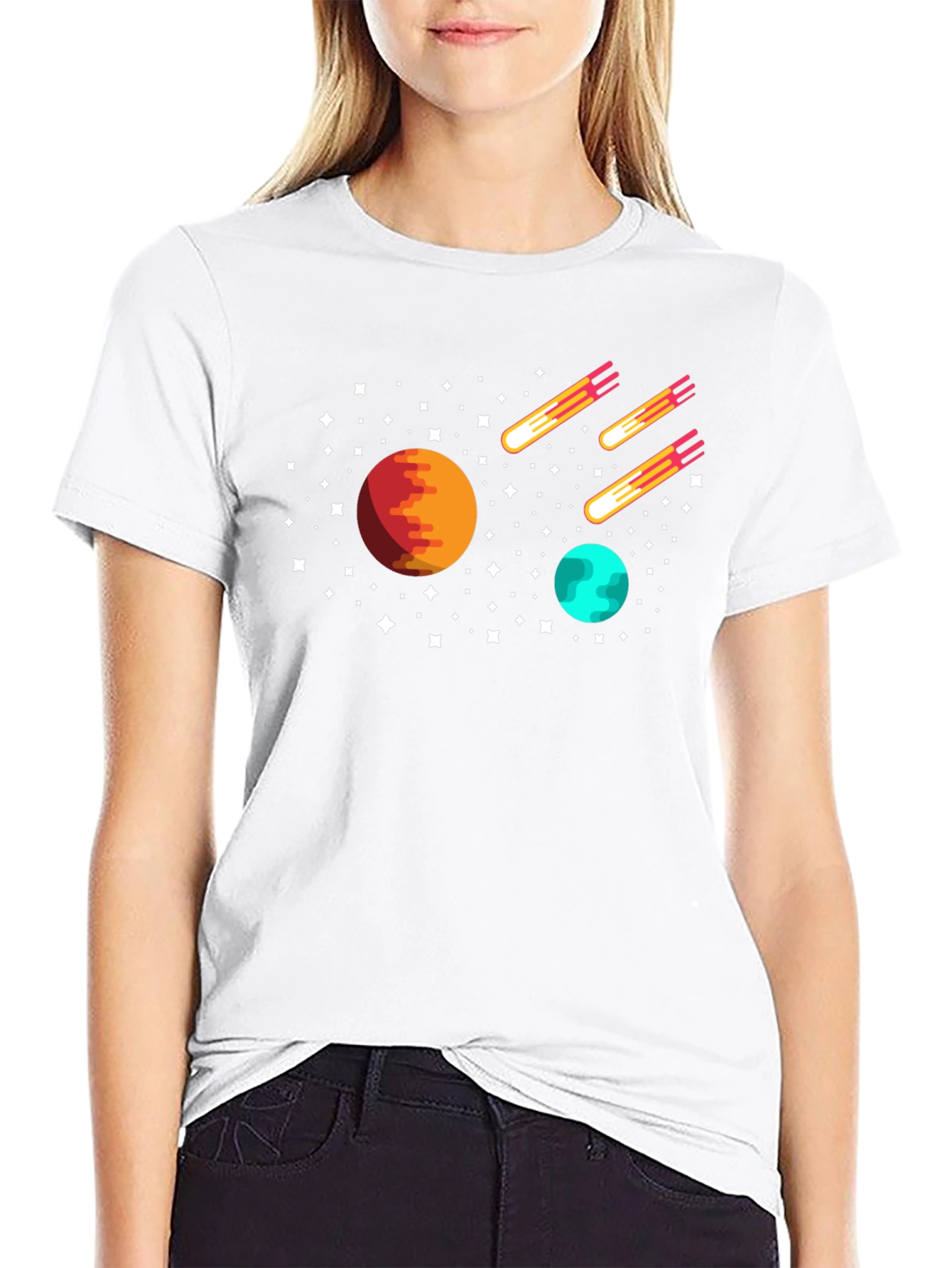 Space Planets & Comets Graphic Tee