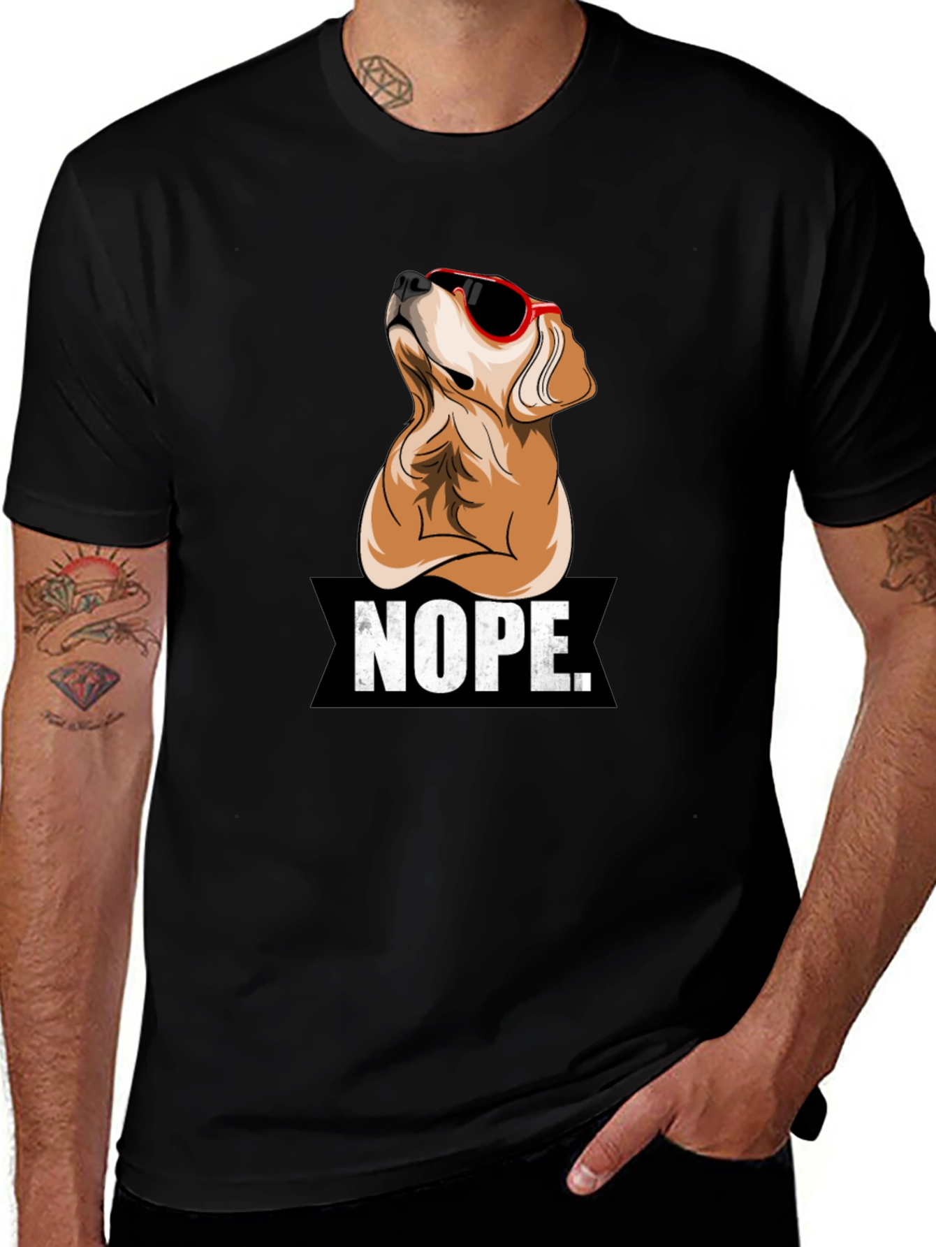 Nope Dog Graphic T-Shirt