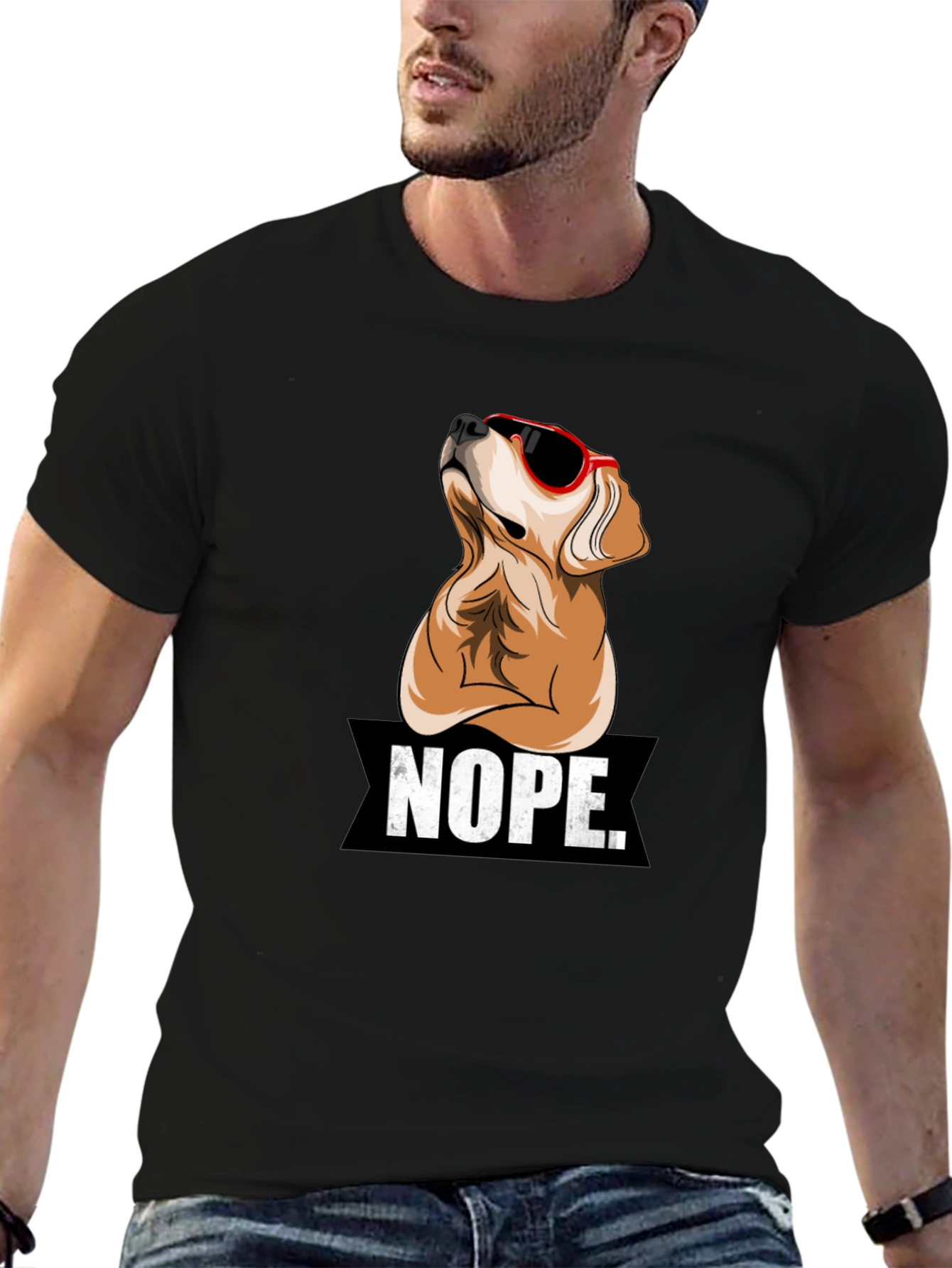 Nope Dog Graphic T-Shirt