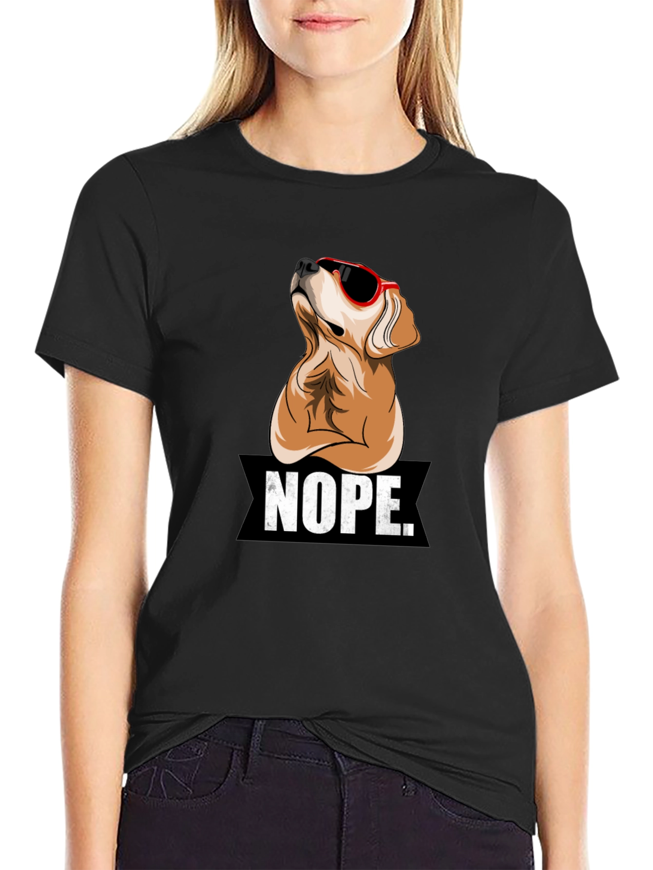 Nope Dog Graphic T-Shirt