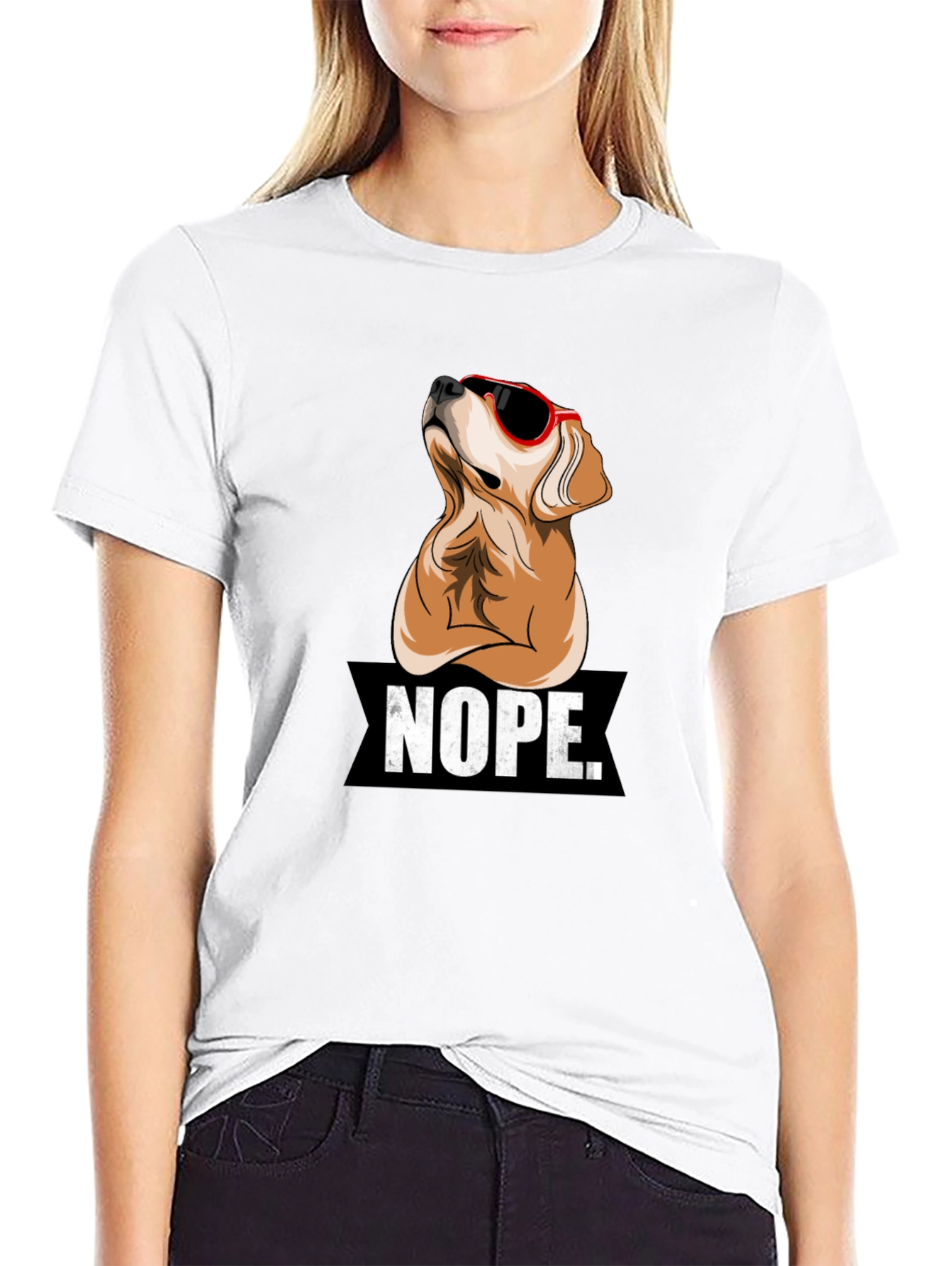 Nope Dog Graphic T-Shirt
