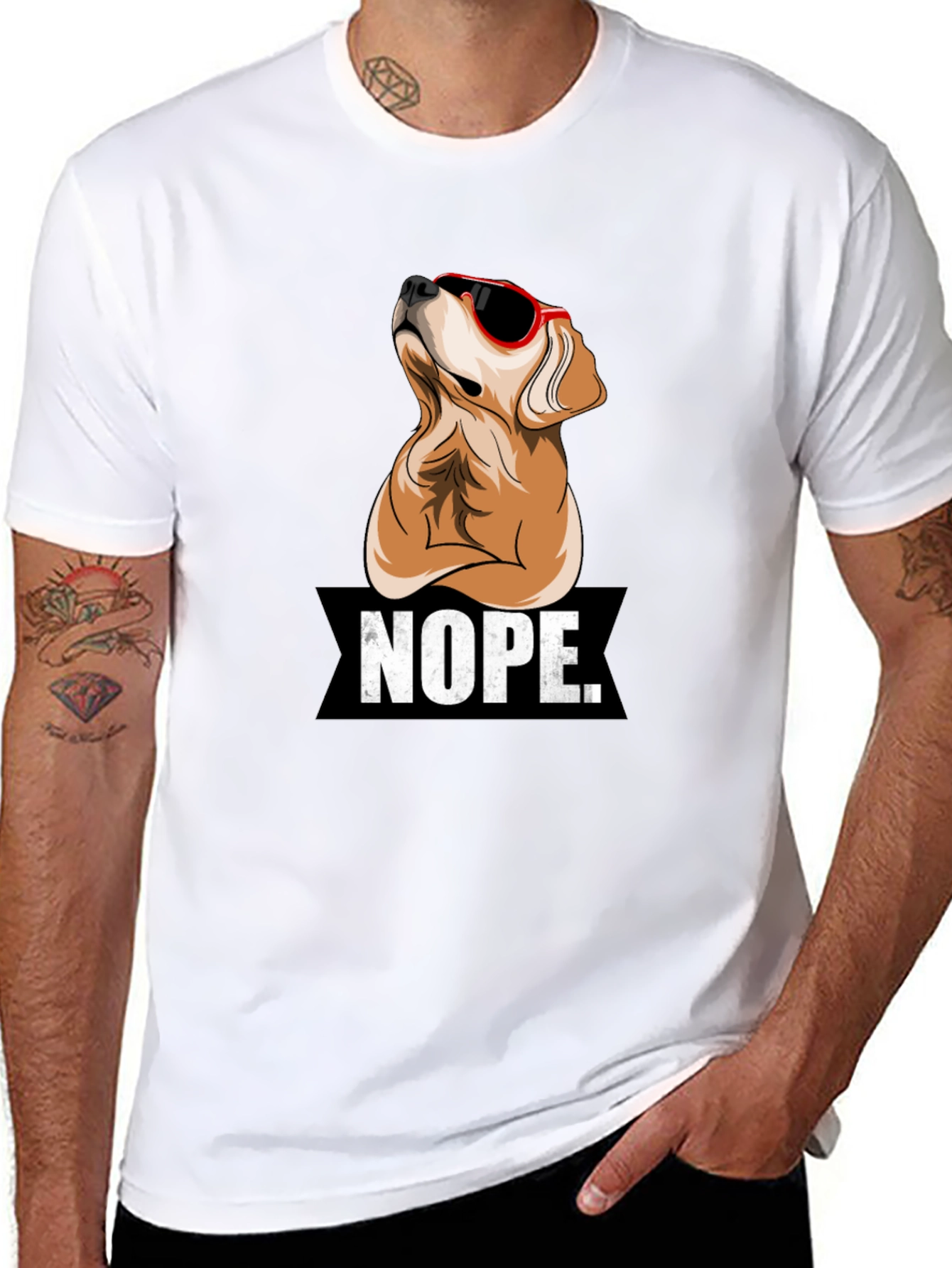 Nope Dog Graphic T-Shirt