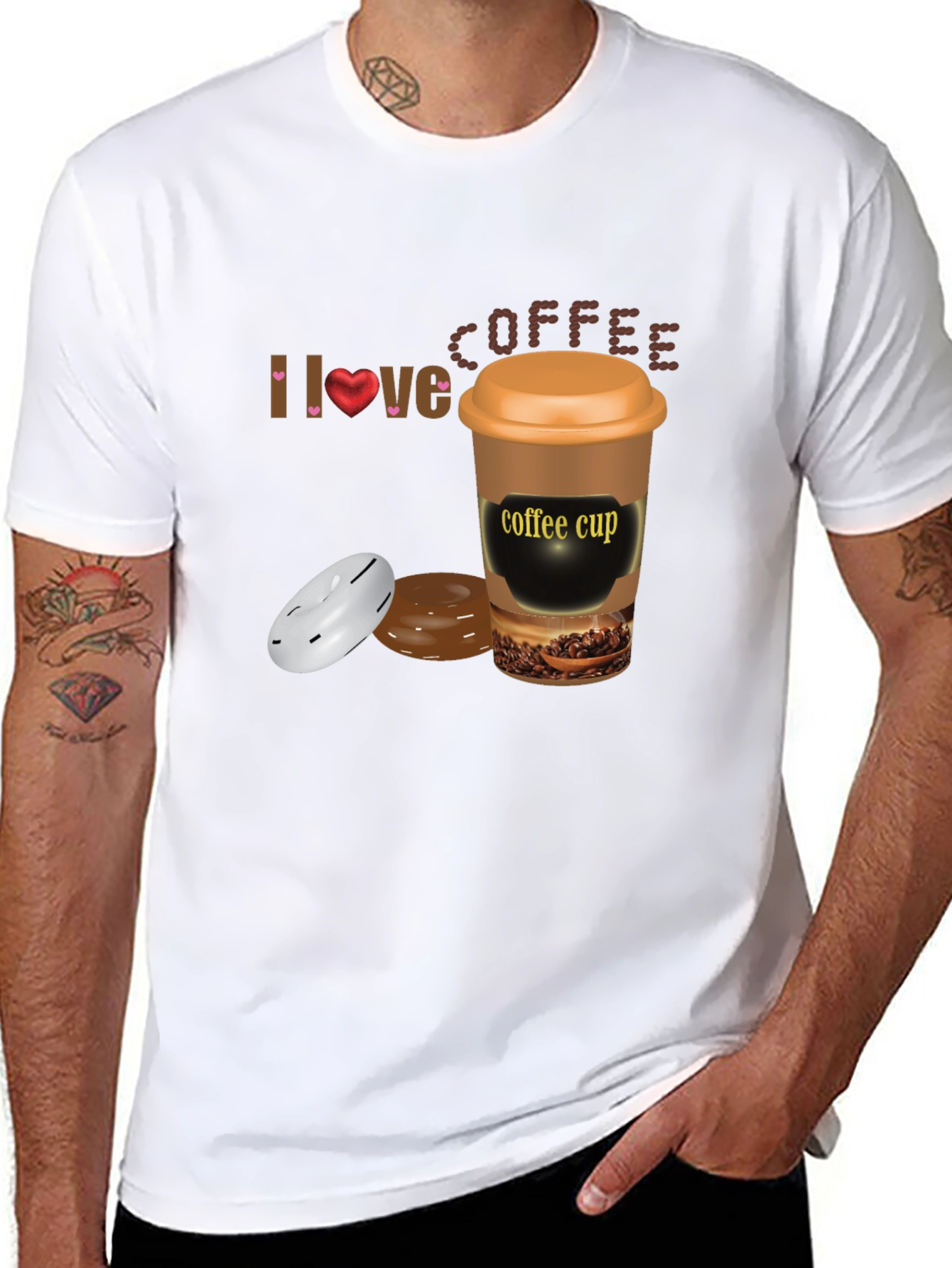 I Love Coffee T-Shirt - Unisex Cotton Blend Tee