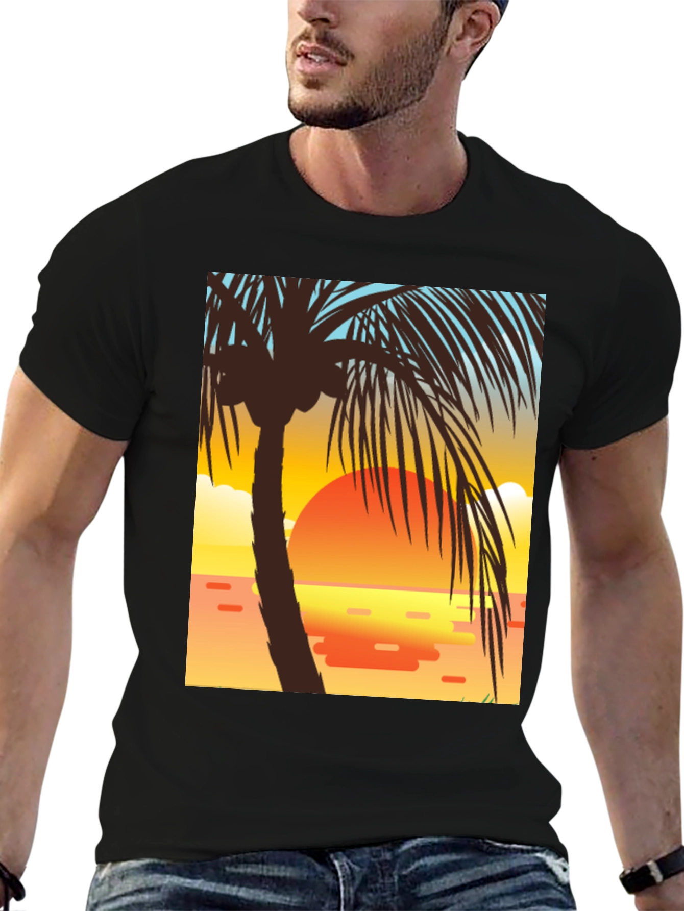 Sunset Palm Tree Graphic Tee