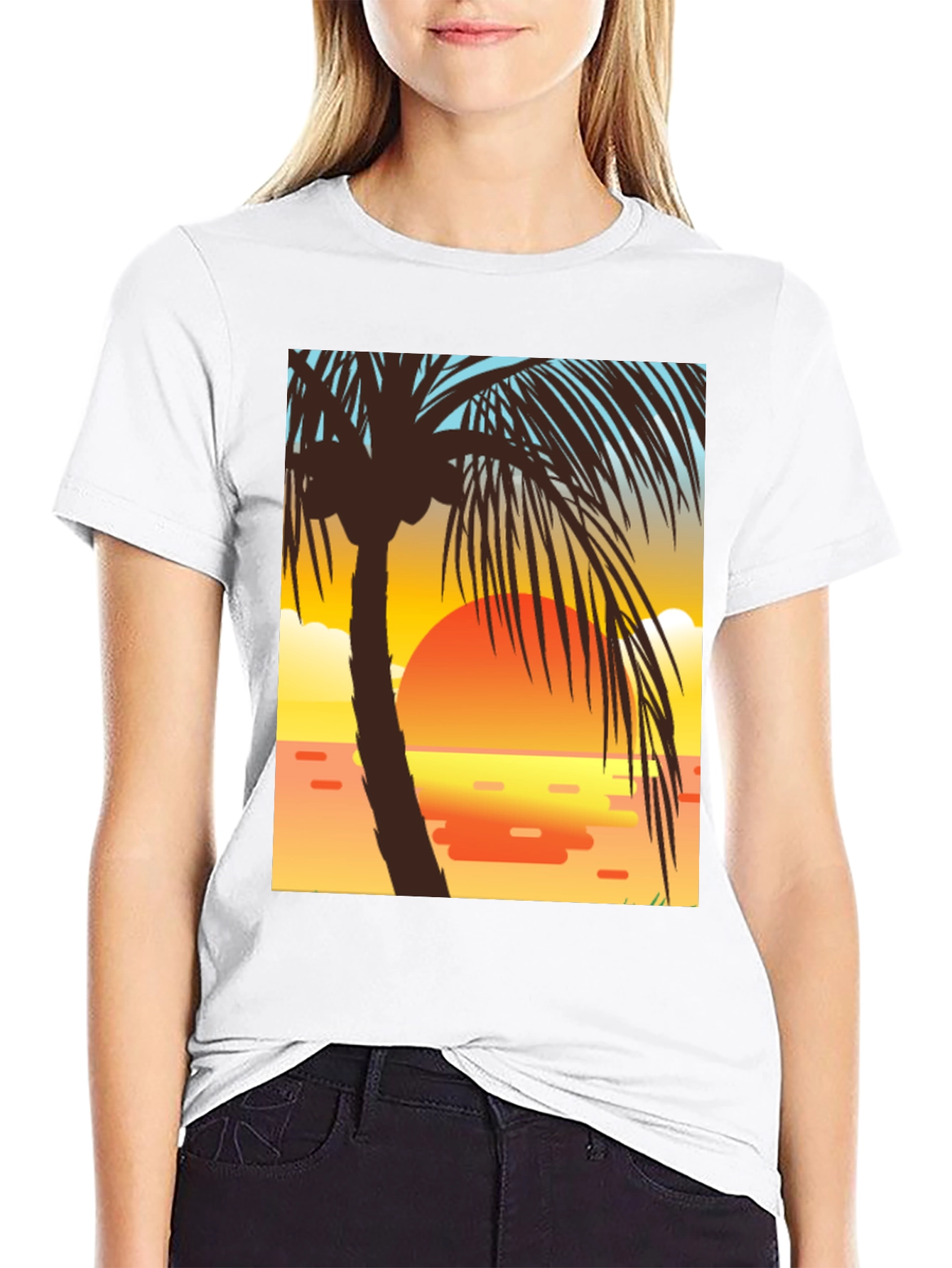Sunset Palm Tree Graphic Tee