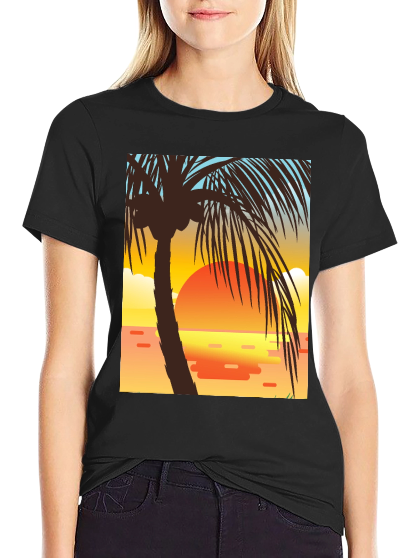Sunset Palm Tree Graphic Tee