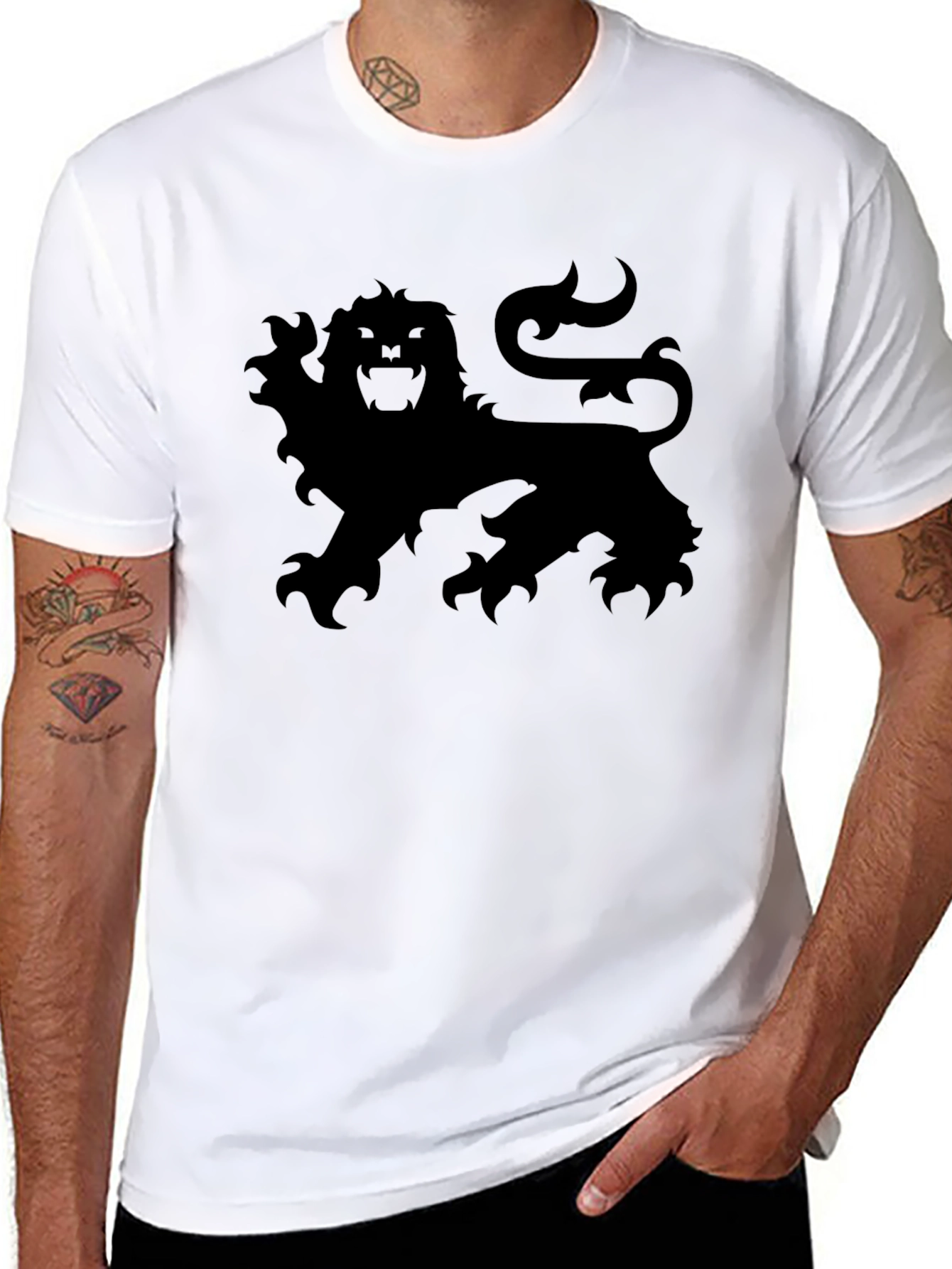 Lion Crest Graphic Tee - Black