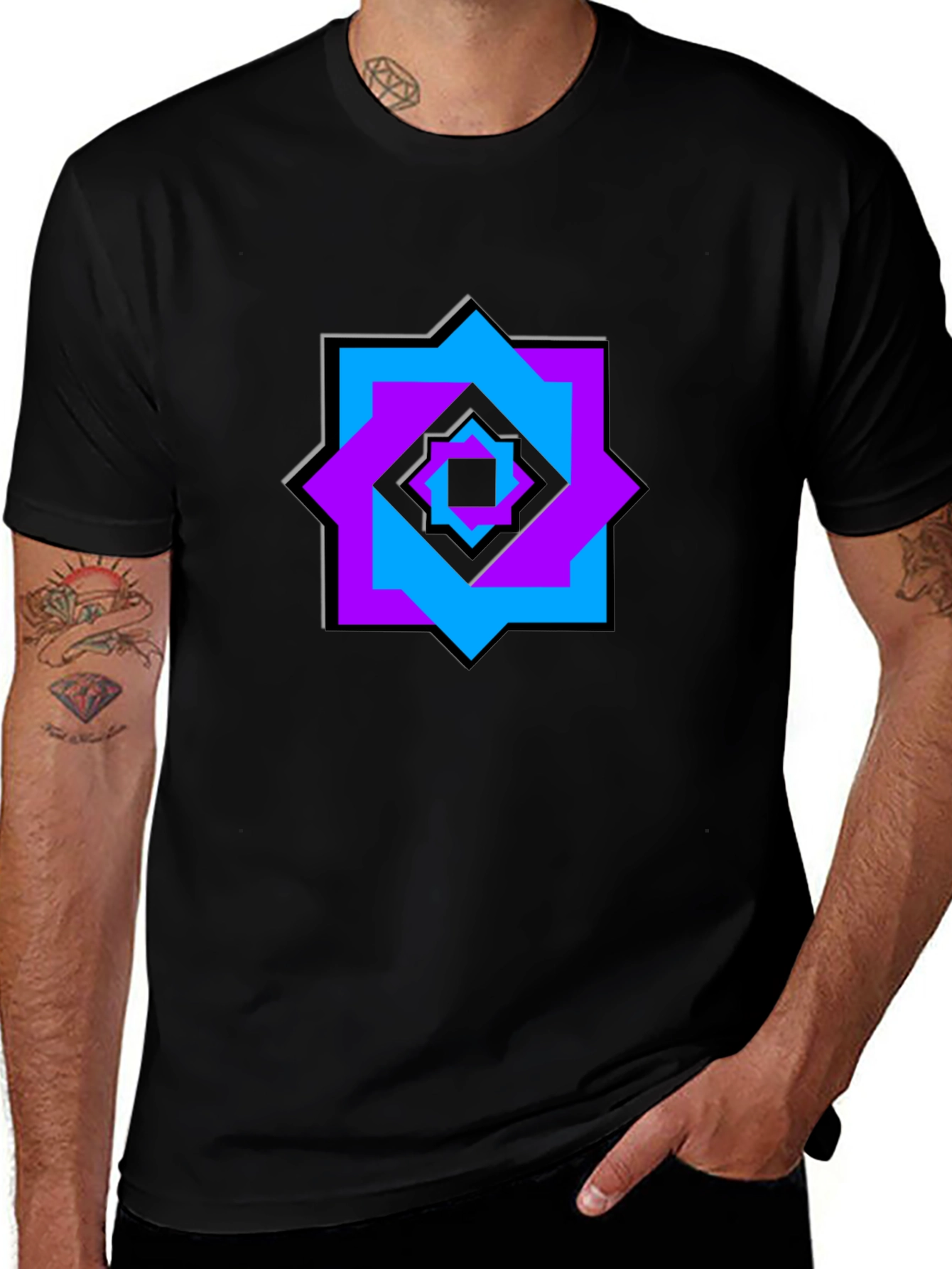 Geometric Starburst Graphic Tee - Modern Casual Wear