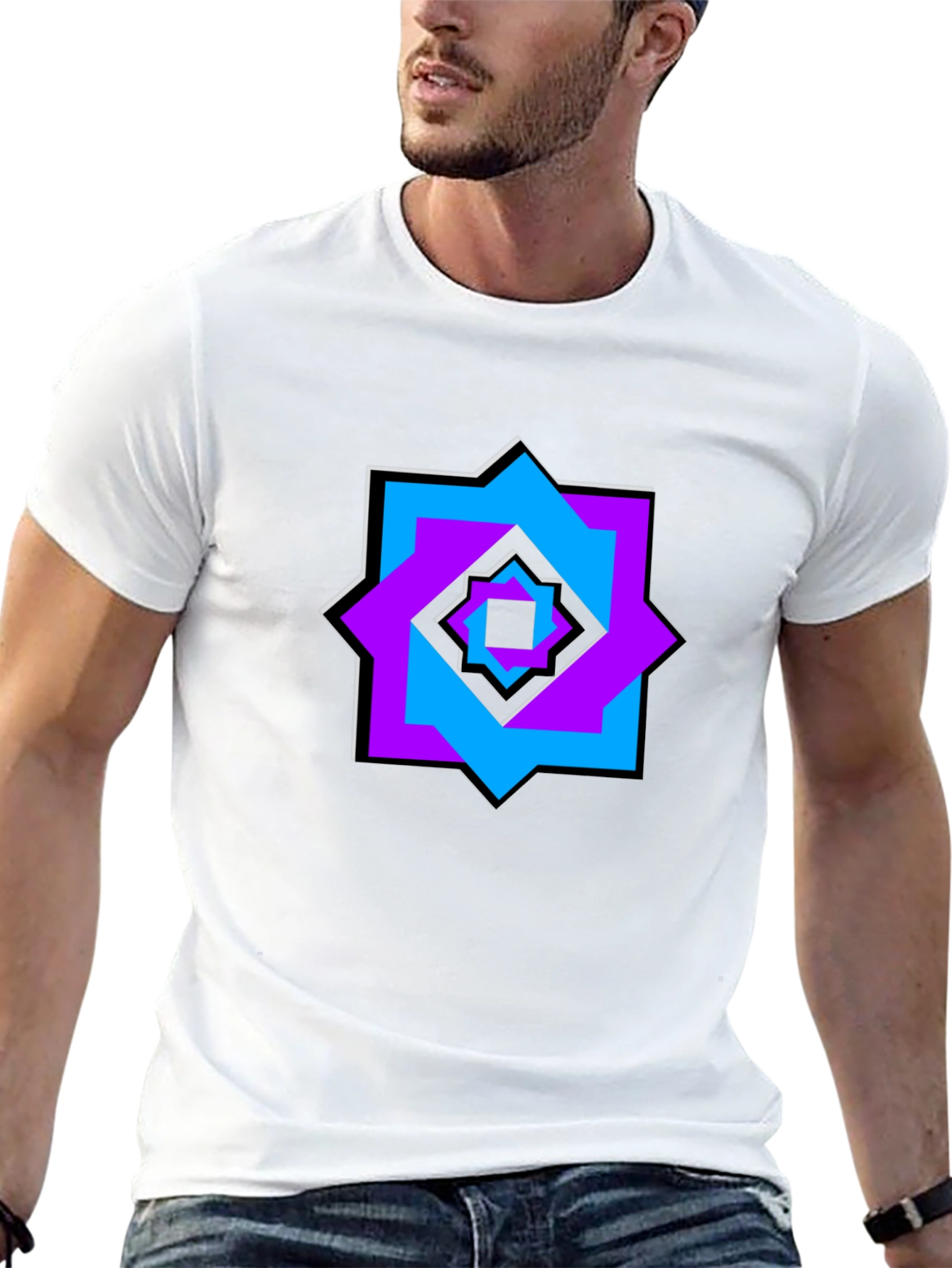 Geometric Starburst Graphic Tee - Modern Casual Wear