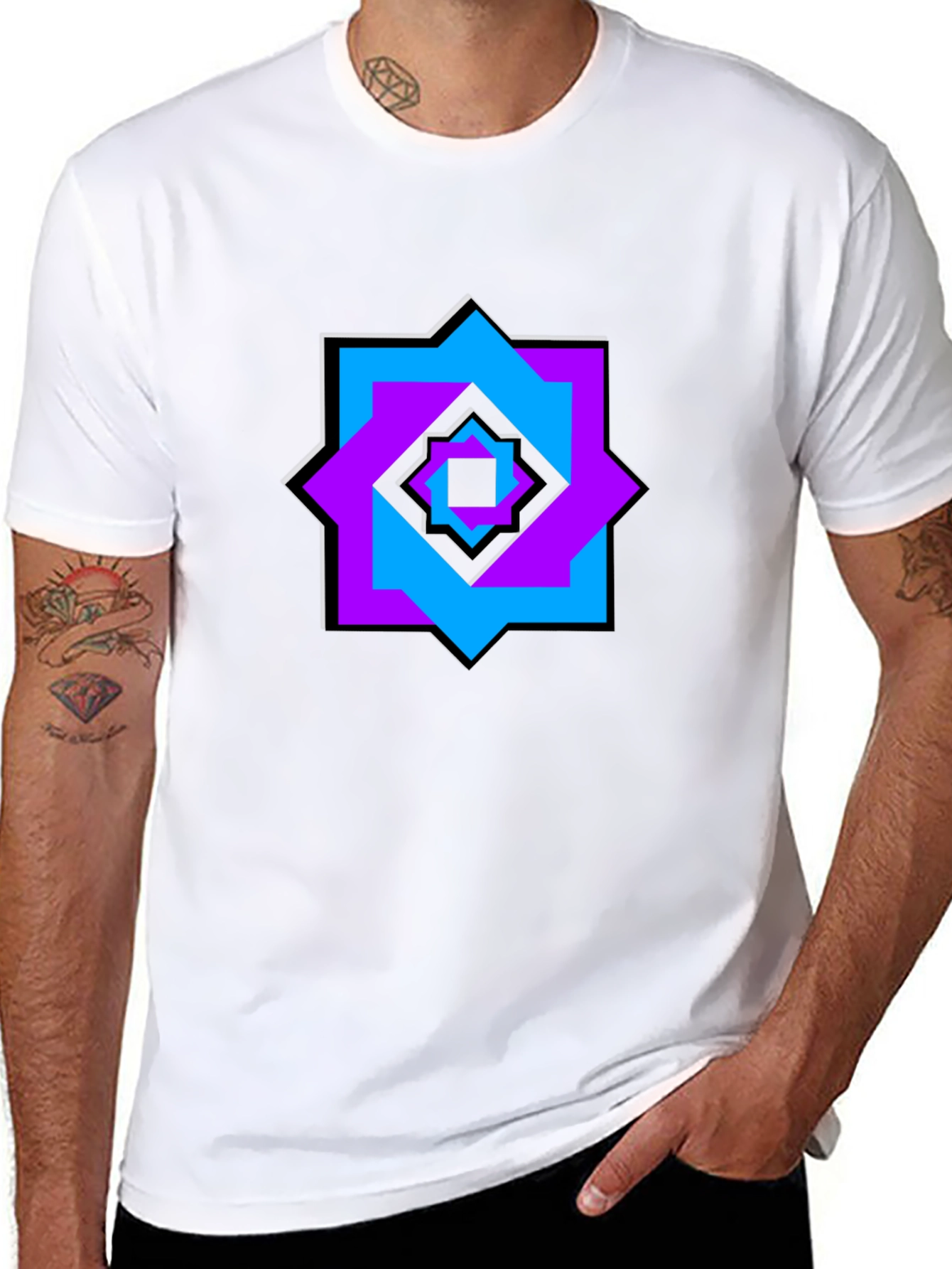 Geometric Starburst Graphic Tee - Modern Casual Wear