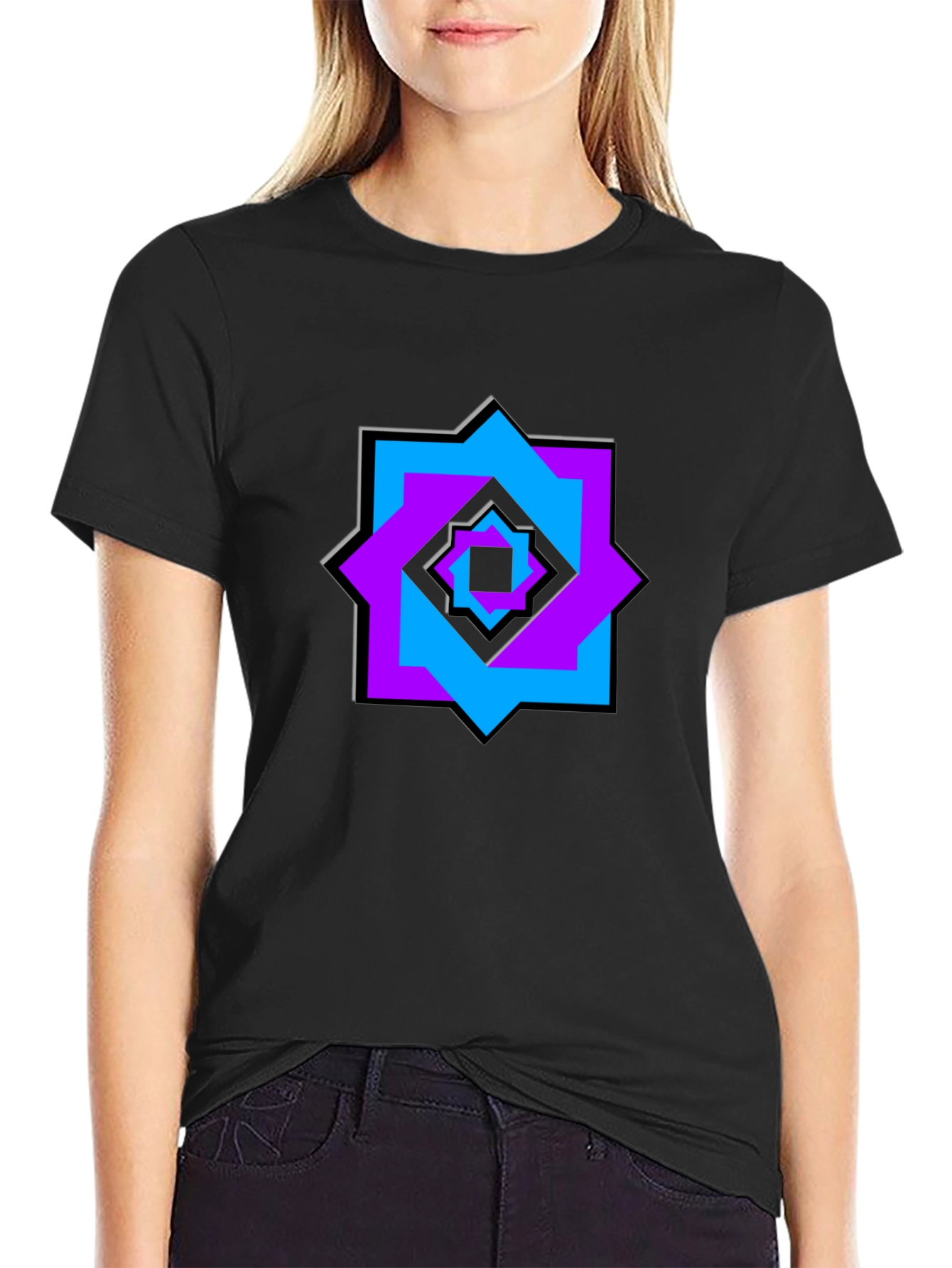 Geometric Starburst Graphic Tee - Modern Casual Wear