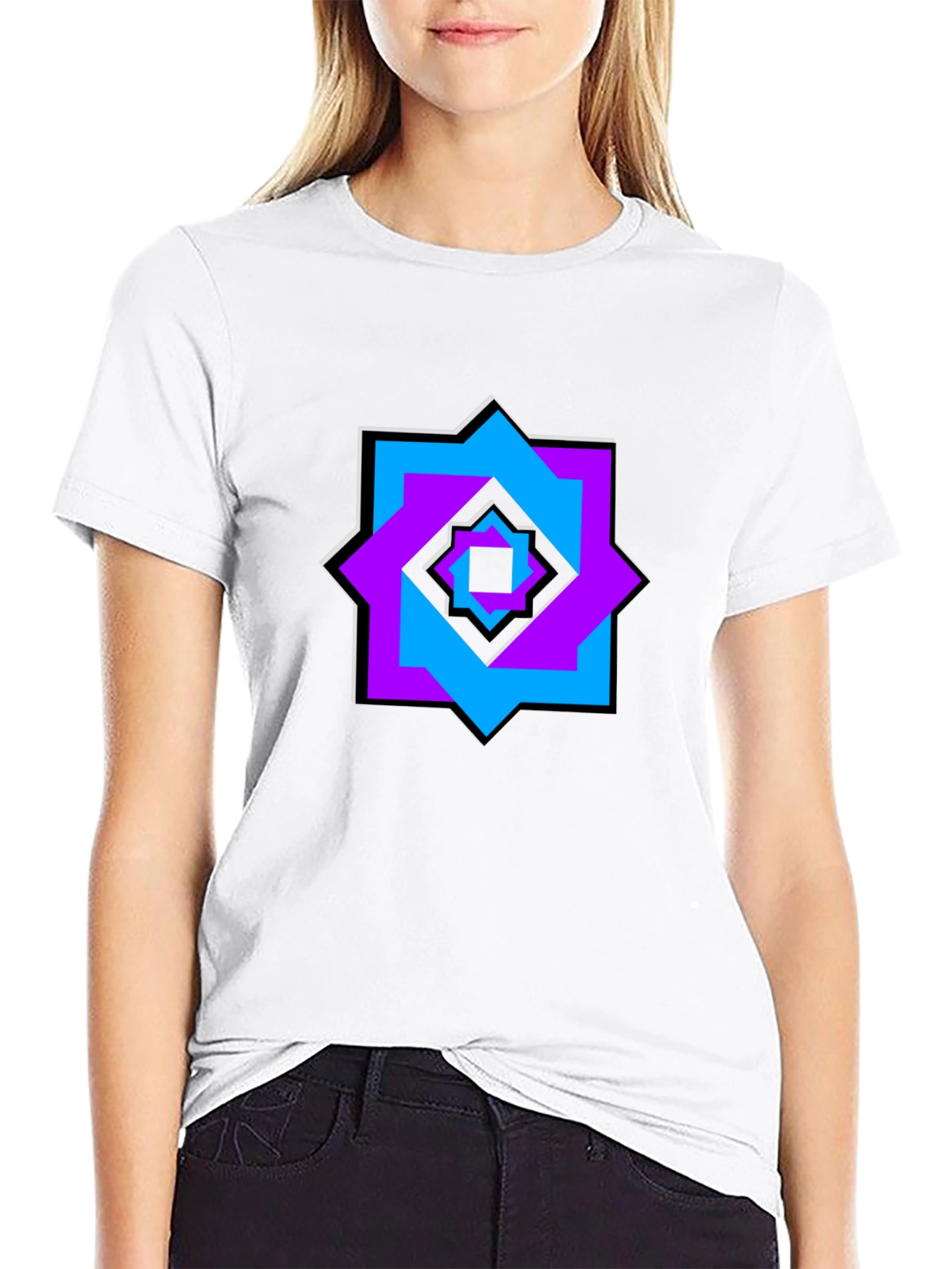 Geometric Starburst Graphic Tee - Modern Casual Wear