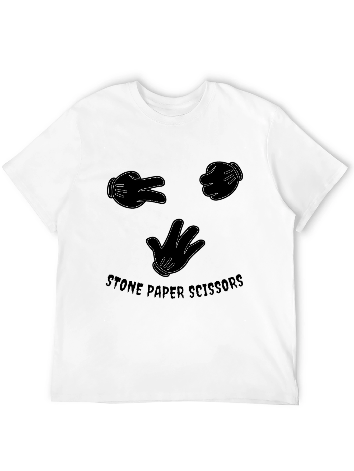 Stone Paper Scissors Graphic T-Shirt - Black