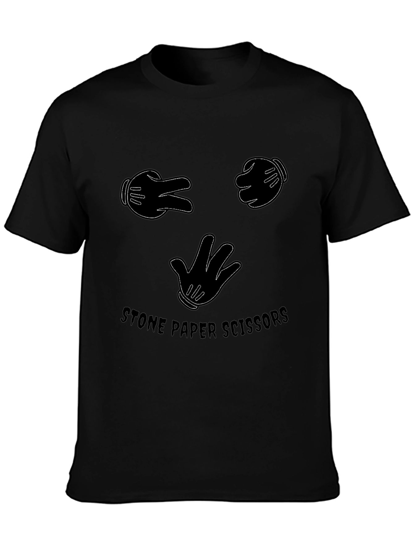 Stone Paper Scissors Graphic T-Shirt - Black