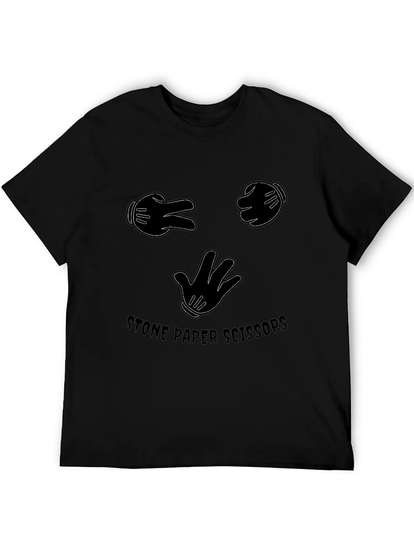 Stone Paper Scissors Graphic T-Shirt - Black