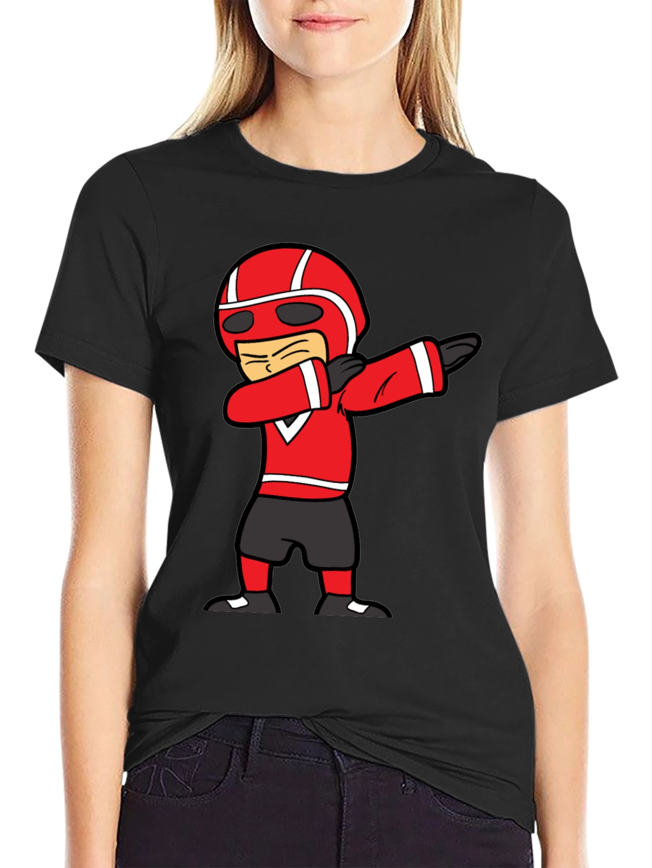 Dabbing Cartoon Racer Black T-Shirt