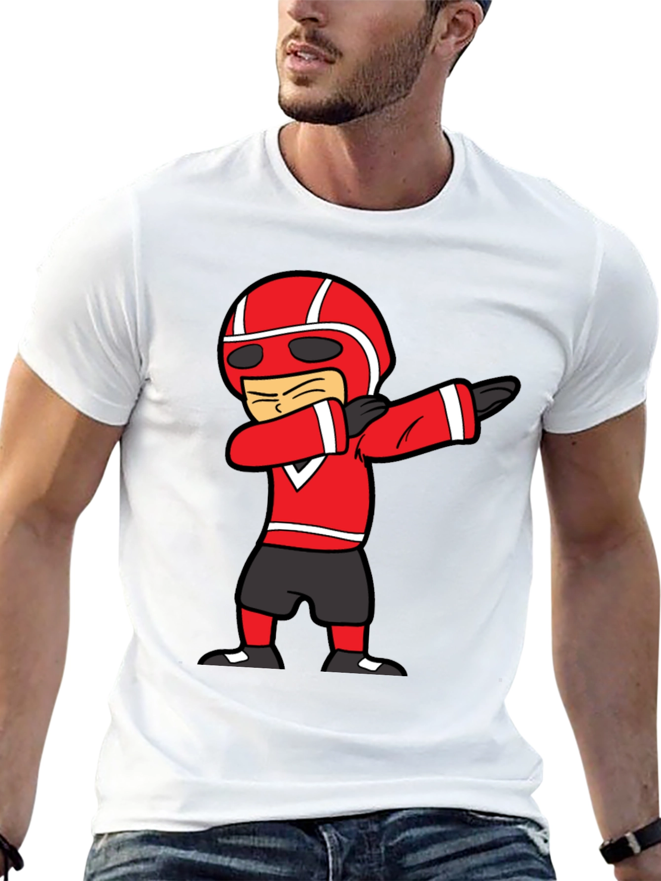 Dabbing Cartoon Racer Black T-Shirt
