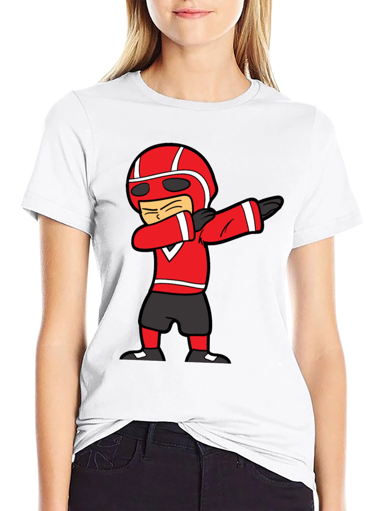 Dabbing Cartoon Racer Black T-Shirt