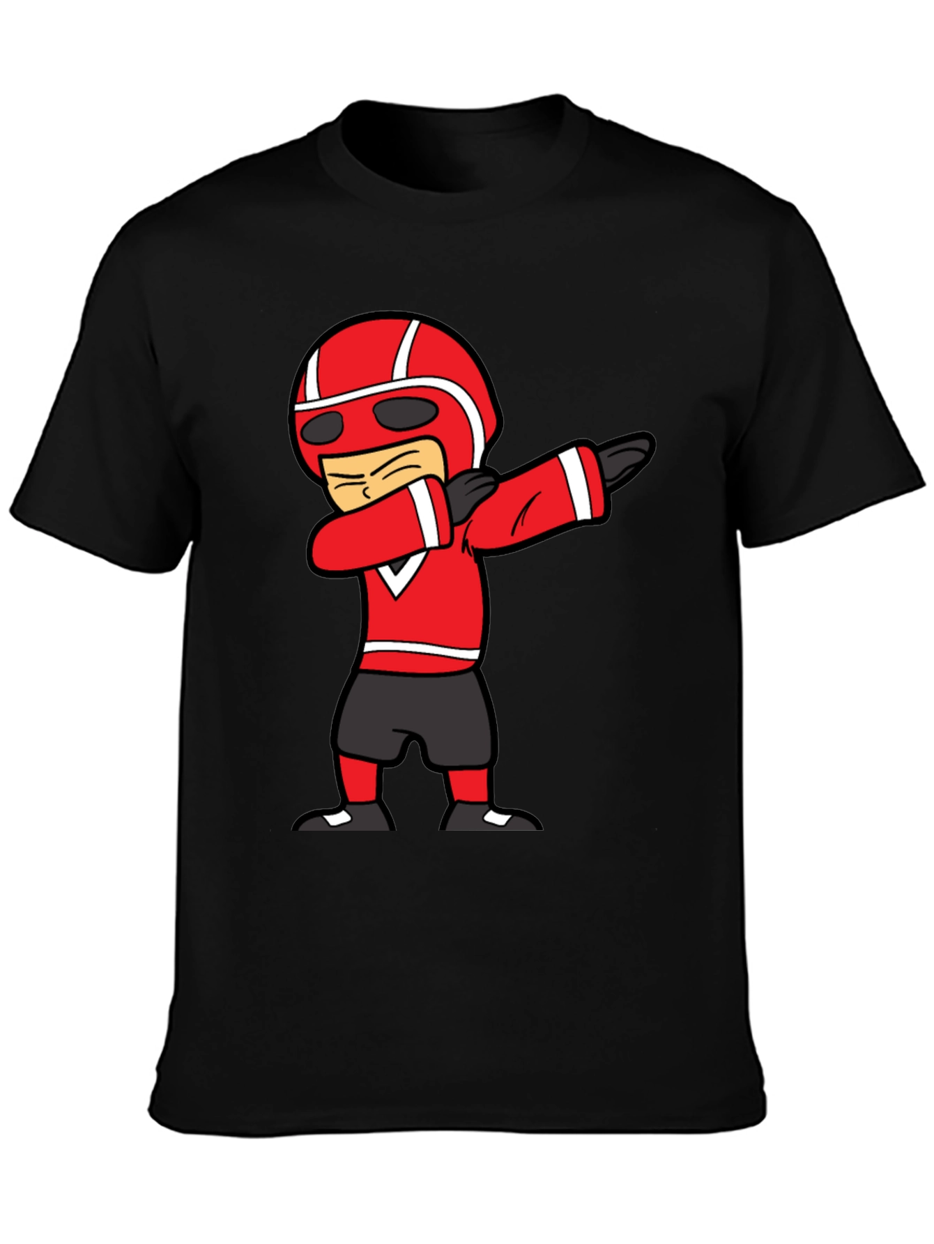 Dabbing Cartoon Racer Black T-Shirt