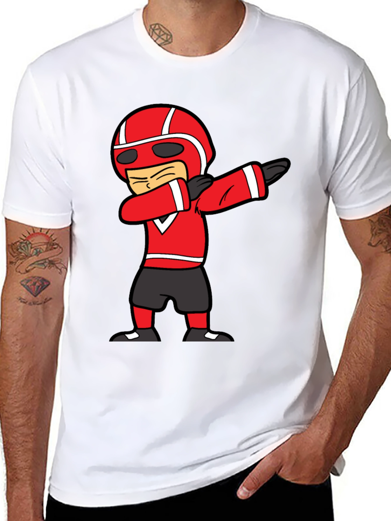 Dabbing Cartoon Racer Black T-Shirt