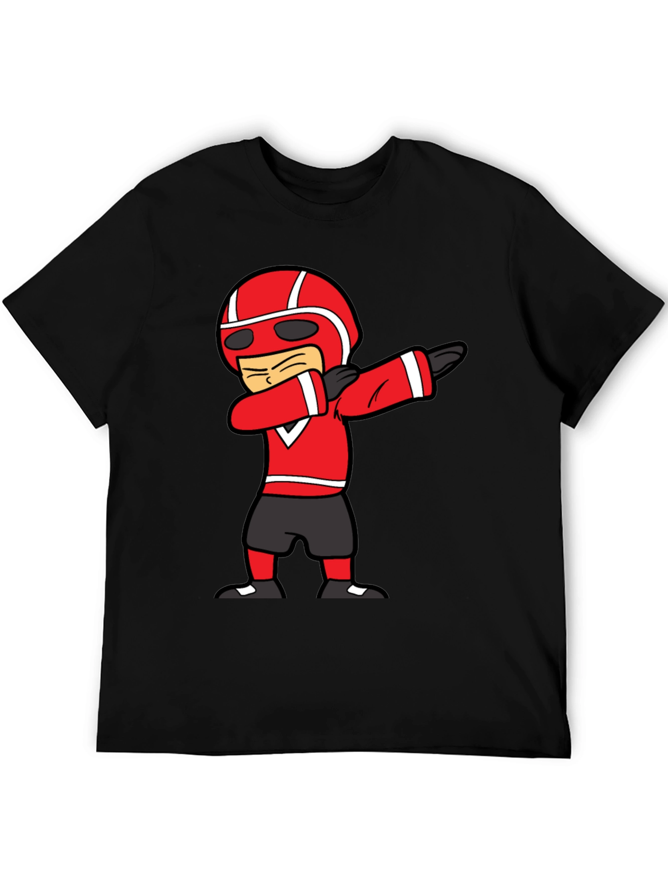 Dabbing Cartoon Racer Black T-Shirt
