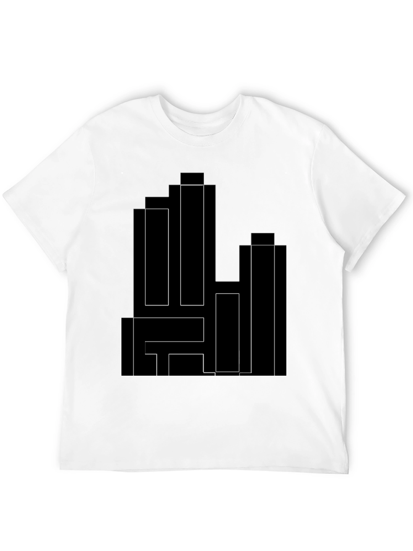 Modern Geometric Black T-Shirt