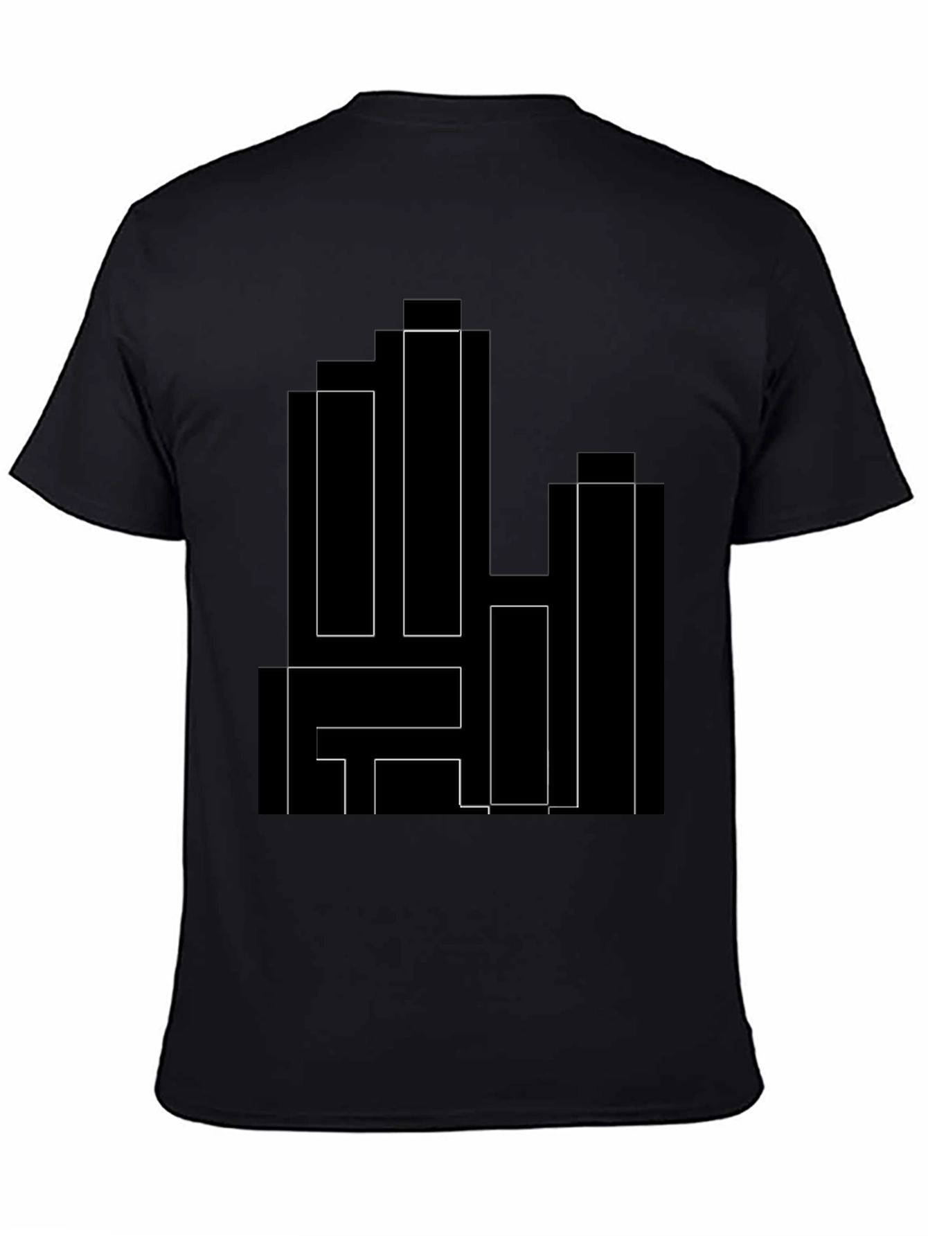 Modern Geometric Black T-Shirt