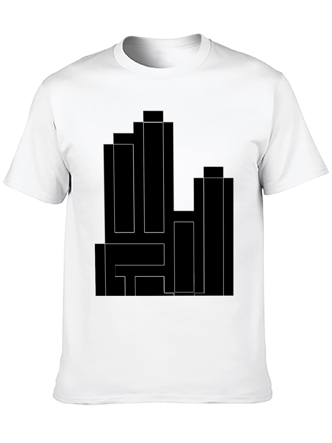 Modern Geometric Black T-Shirt
